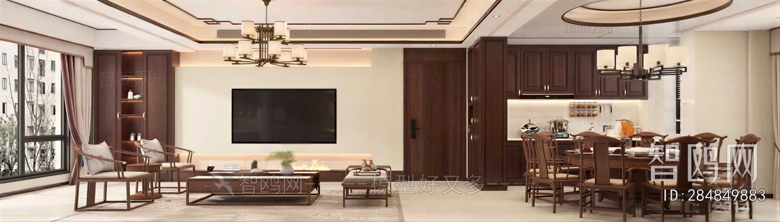 New Chinese Style A Living Room