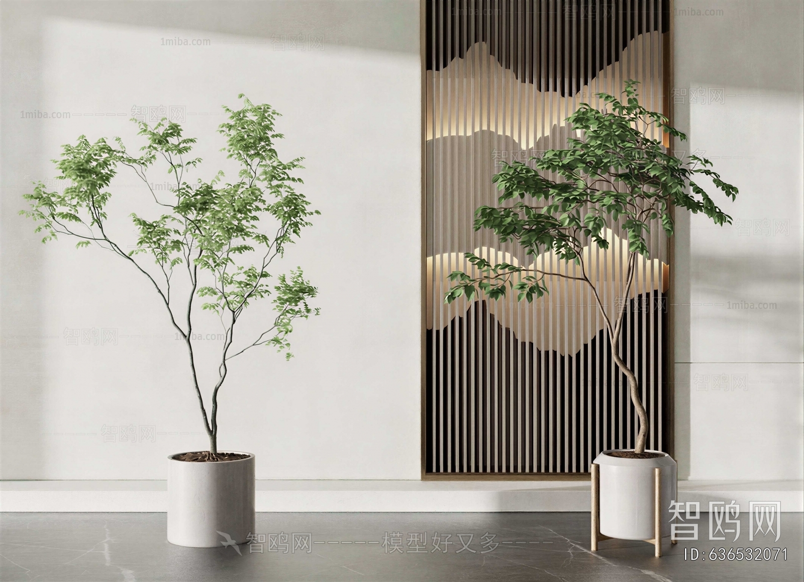 Modern Potted Green Plant