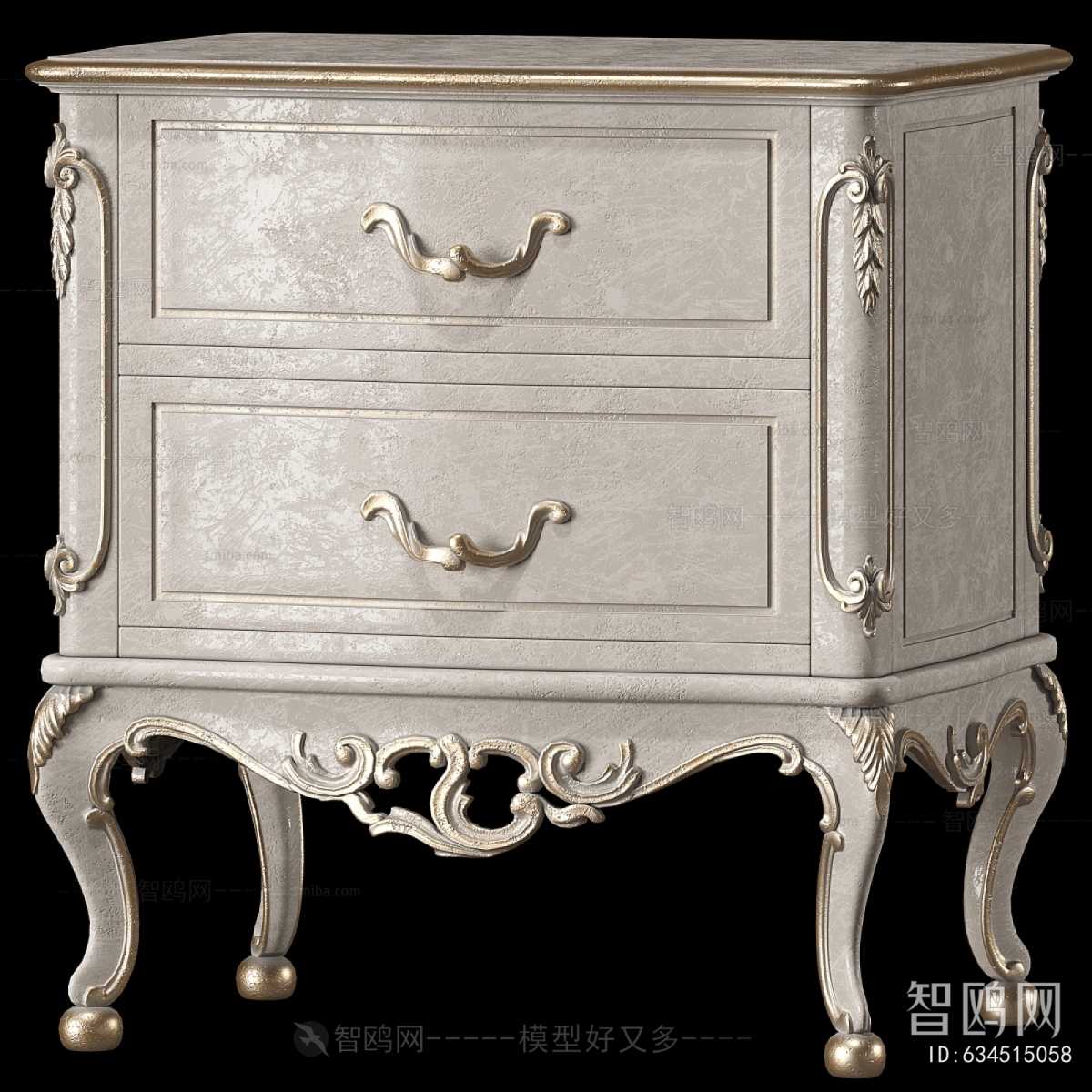 European Style Bedside Cupboard