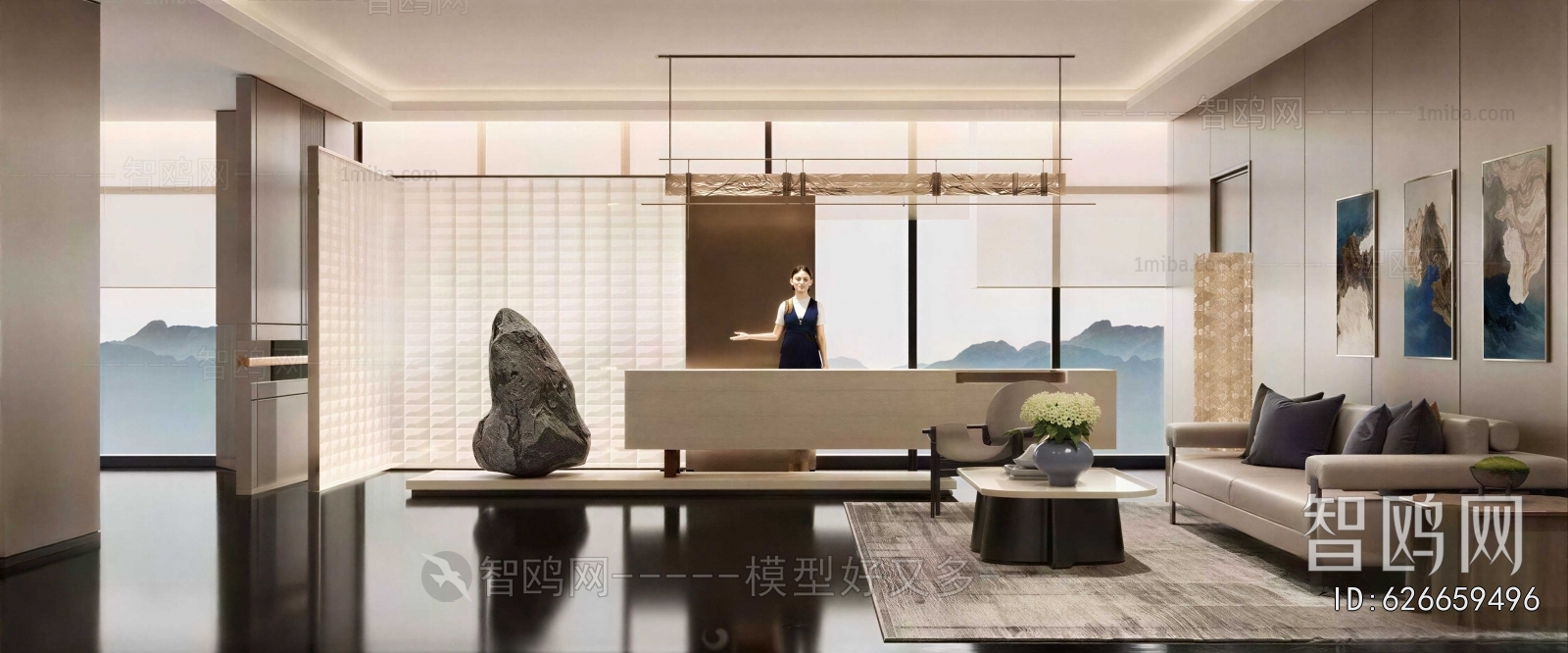 Modern Office Reception Desk