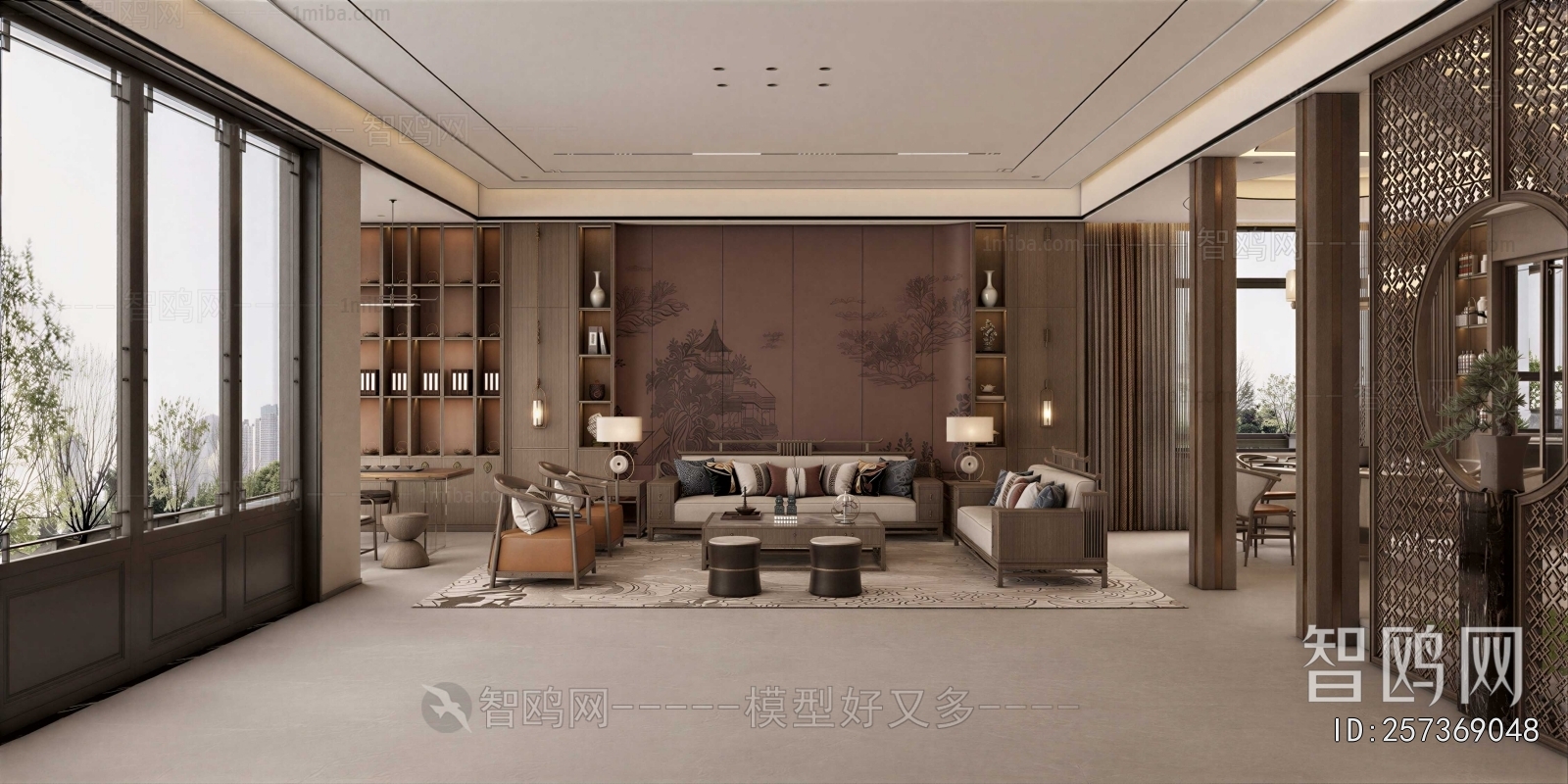 New Chinese Style A Living Room