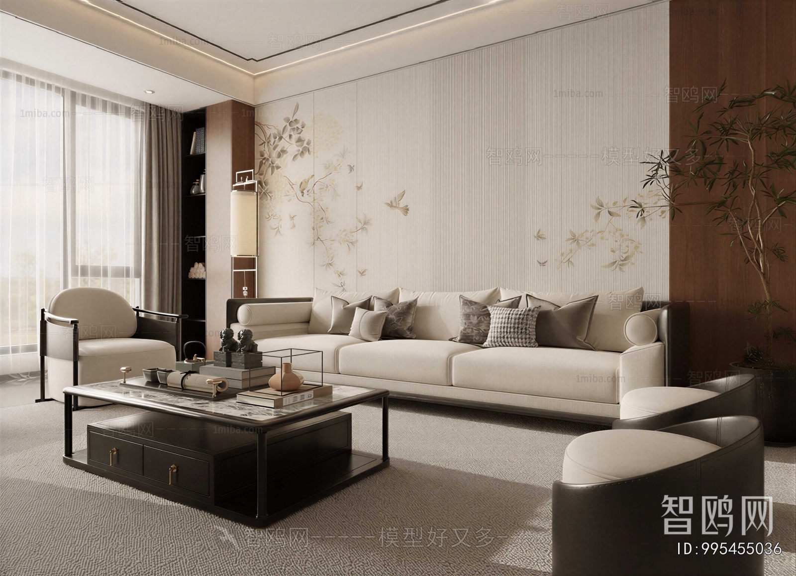 New Chinese Style A Living Room