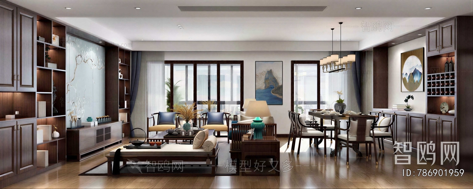 New Chinese Style A Living Room