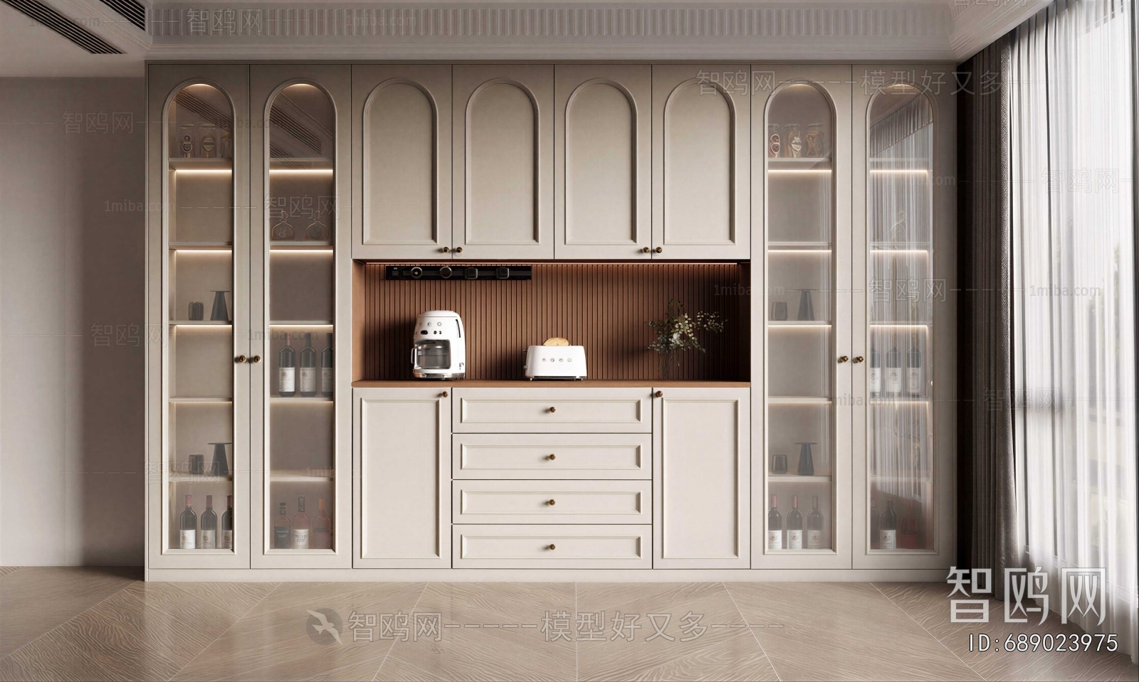 French Style Wine Cabinet