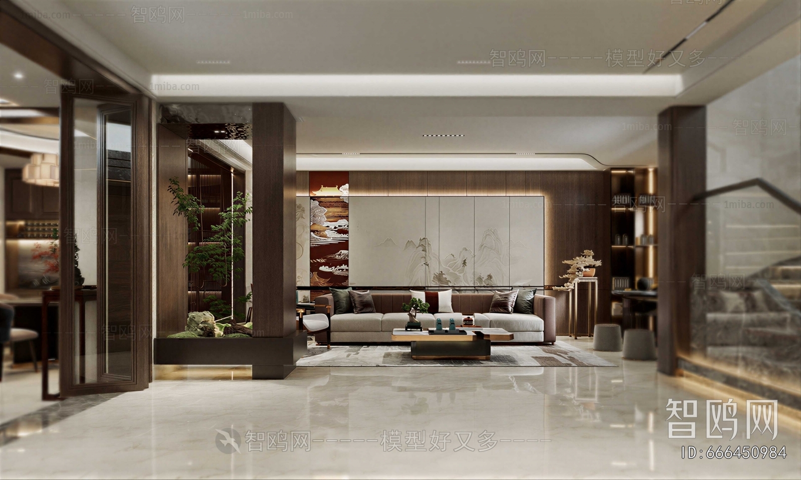 New Chinese Style A Living Room