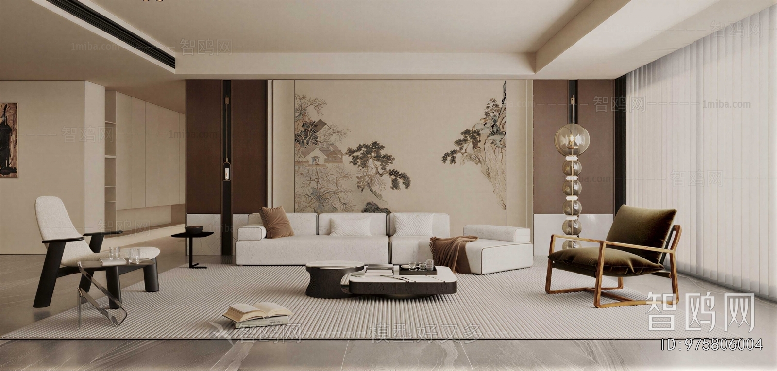 New Chinese Style A Living Room