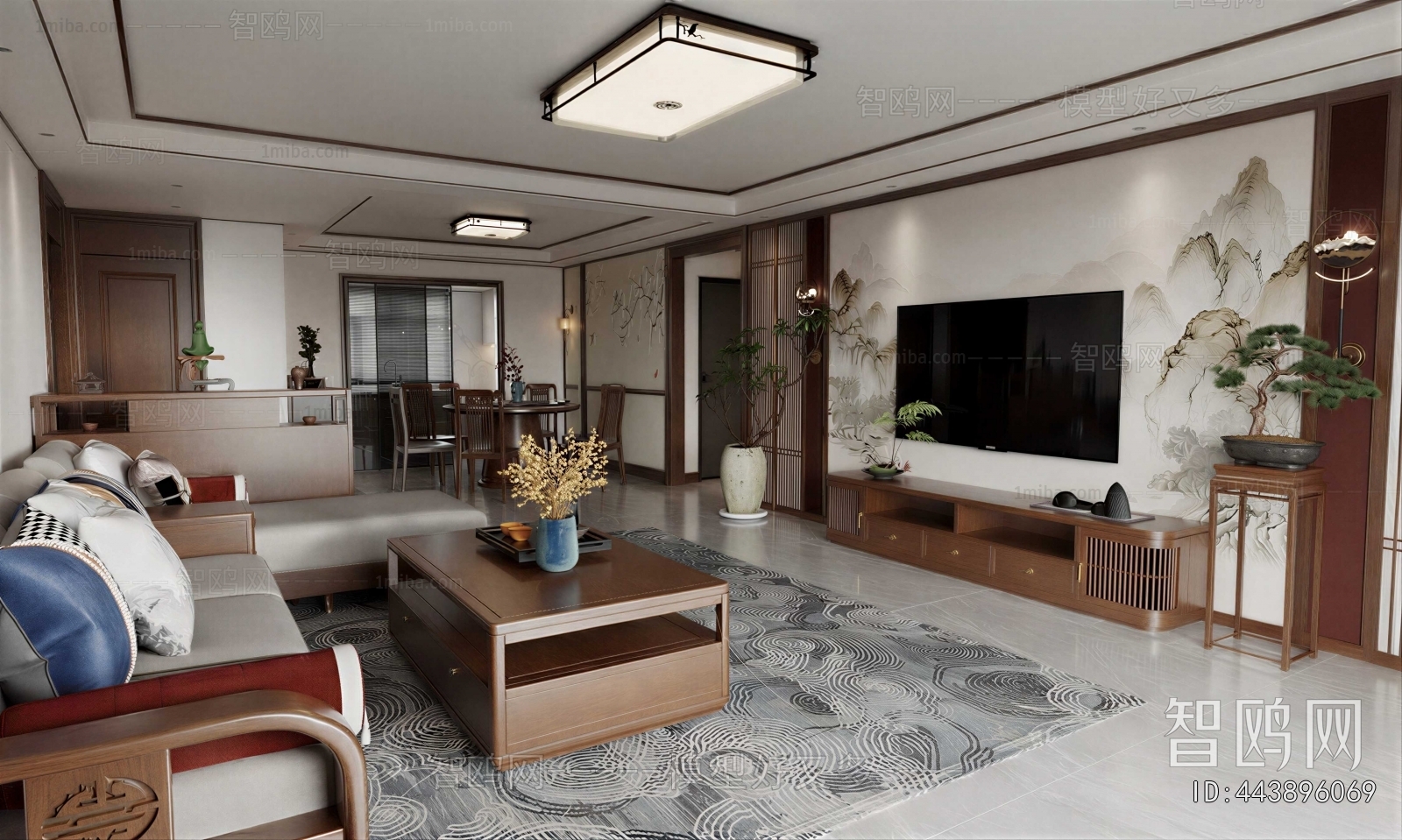 New Chinese Style A Living Room