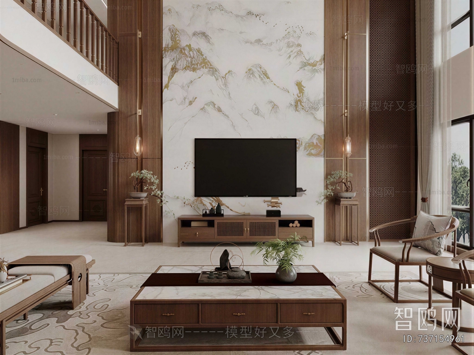 New Chinese Style A Living Room