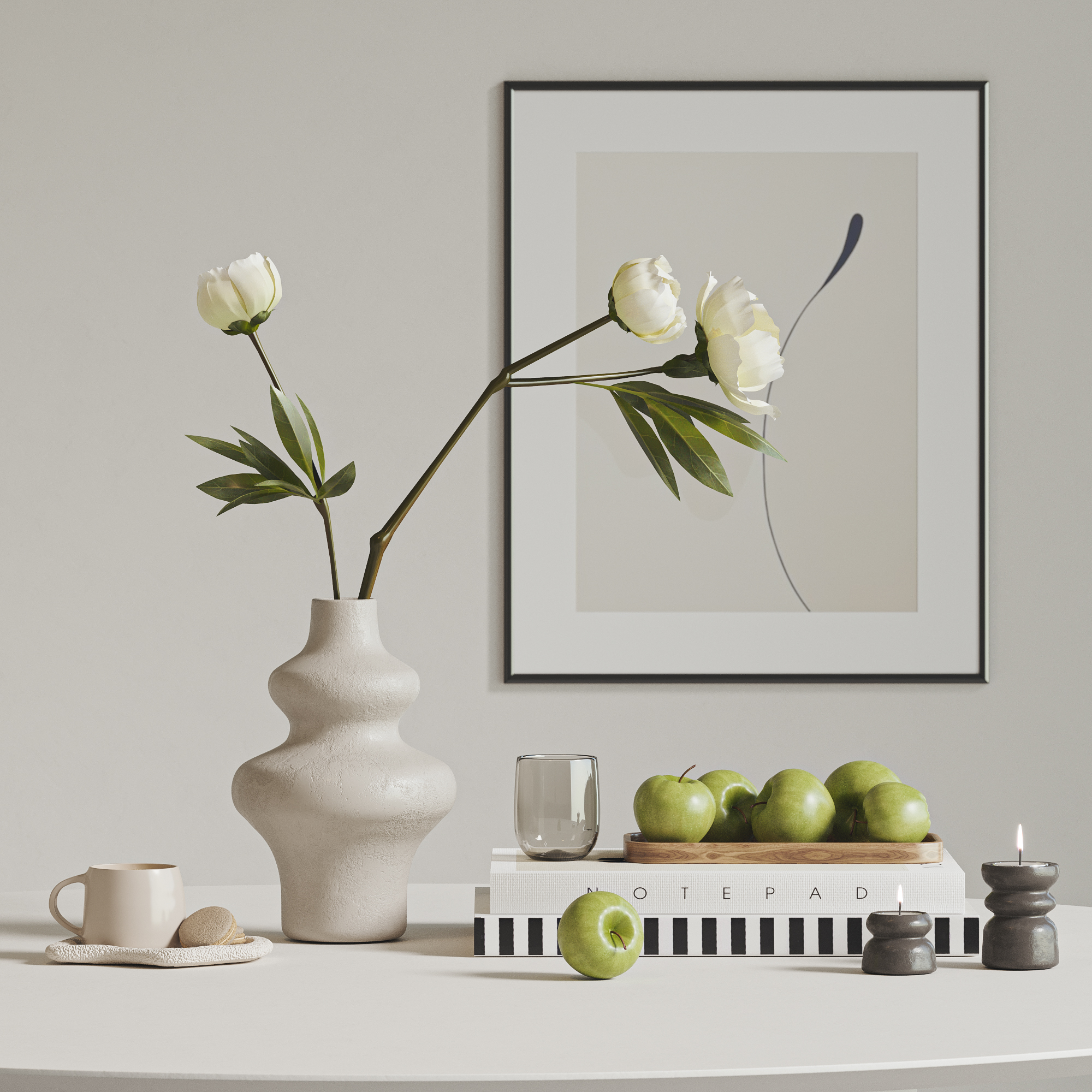 现代插花书籍摆件组合-2915656