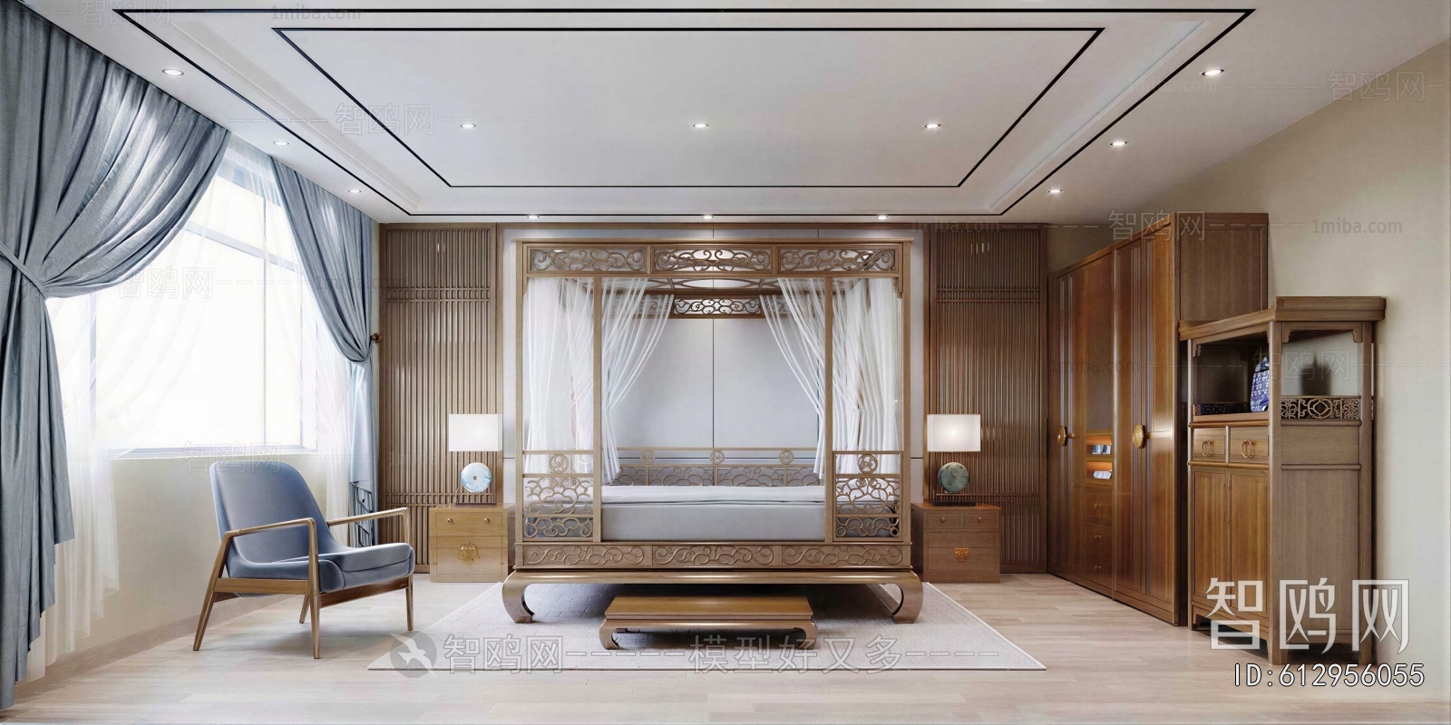 New Chinese Style Bedroom