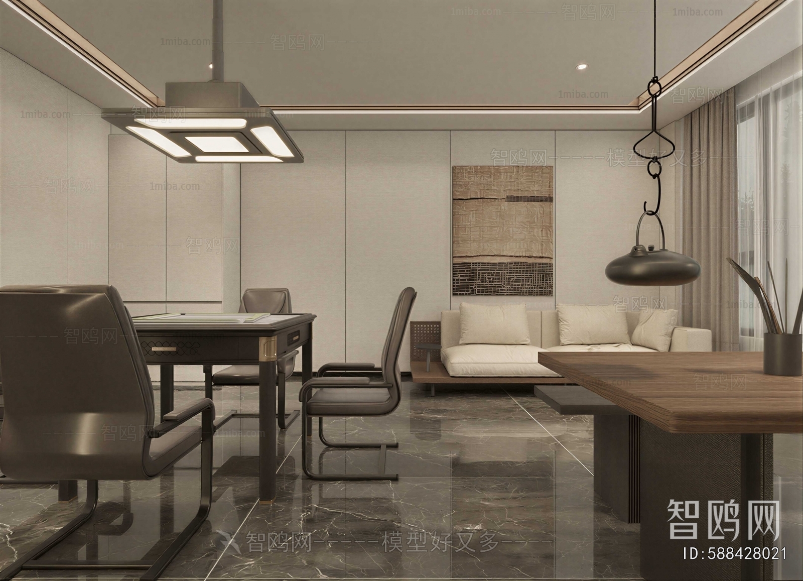 Wabi-sabi Style Chess And Card Room