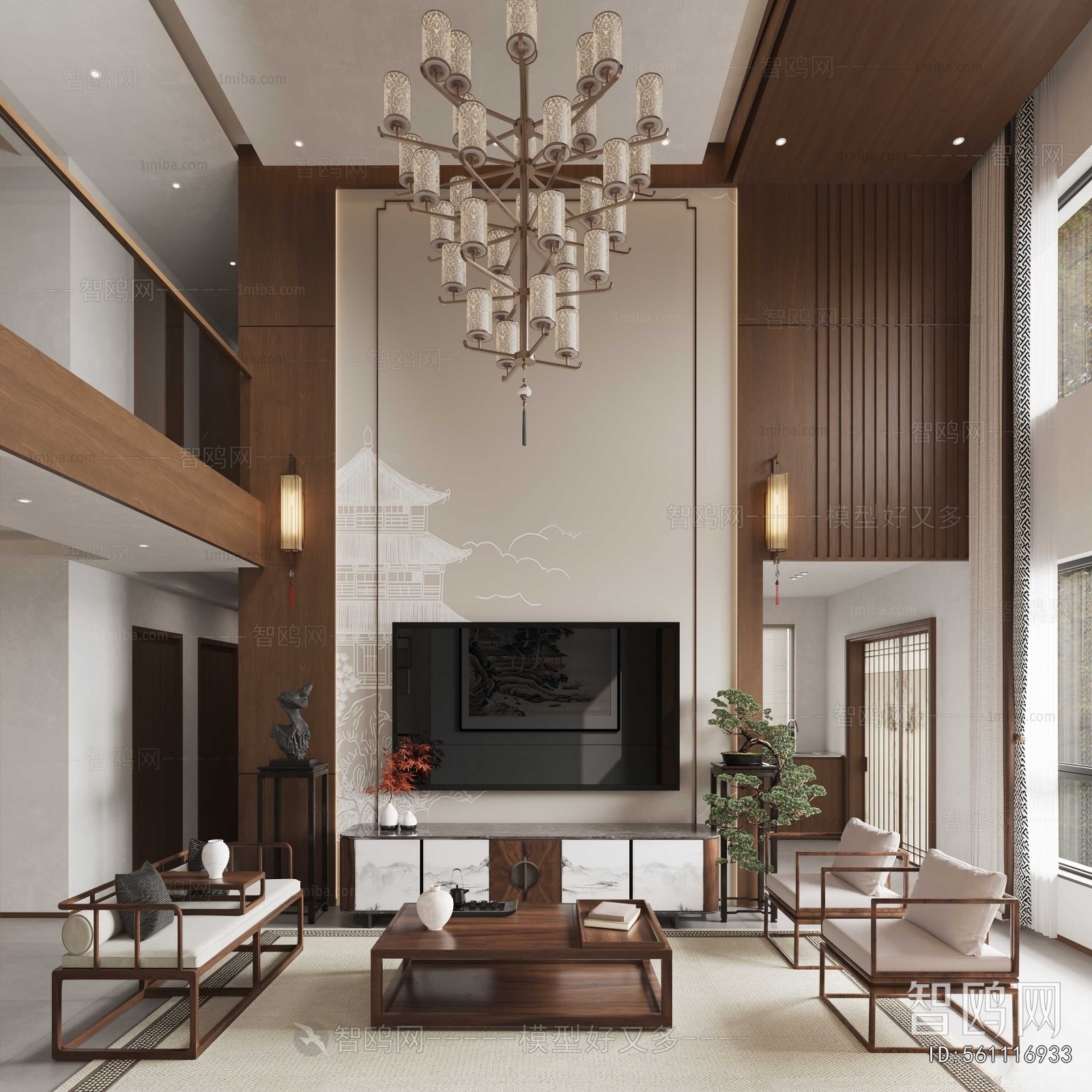 New Chinese Style A Living Room