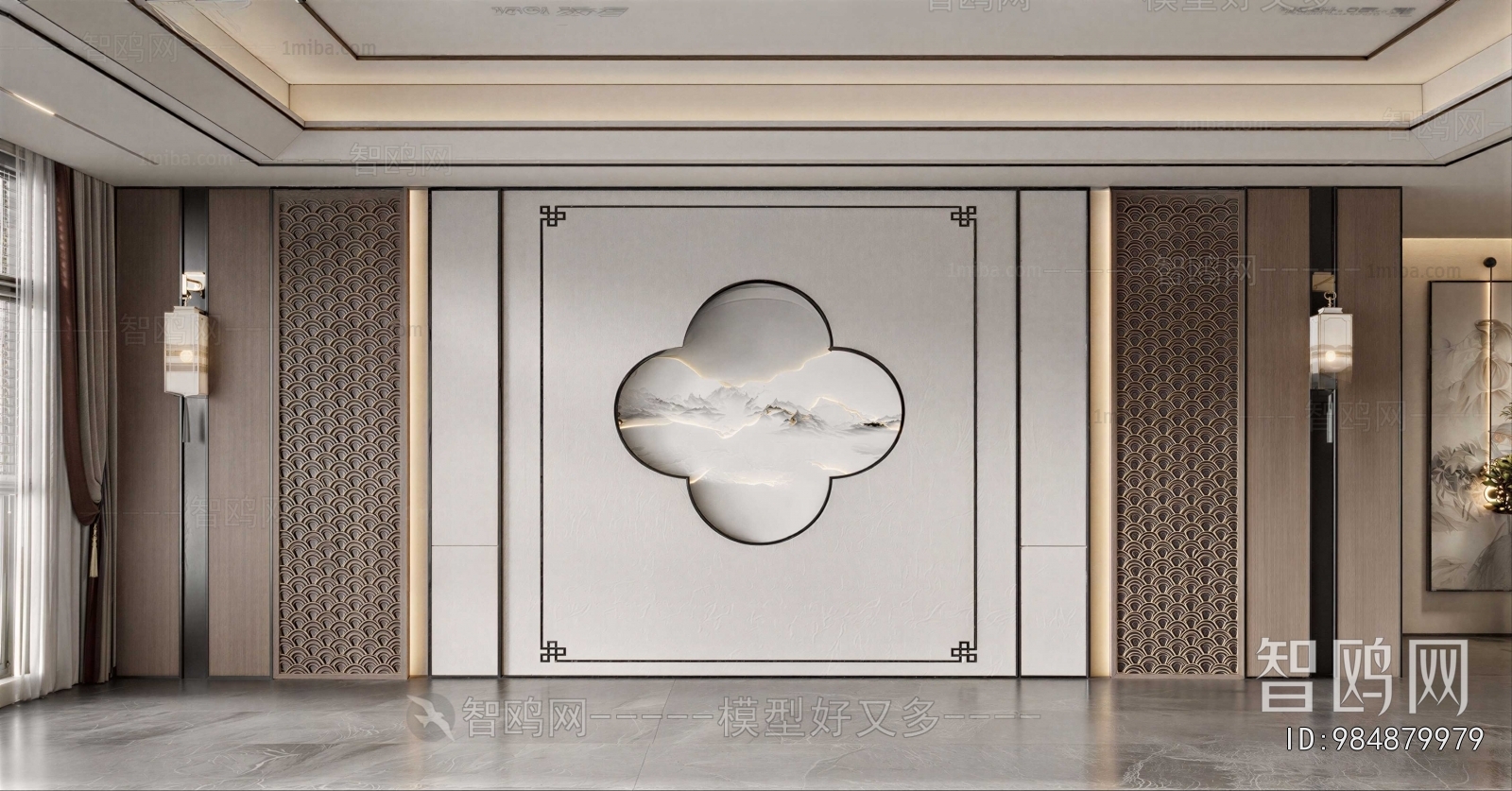 New Chinese Style TV Wall