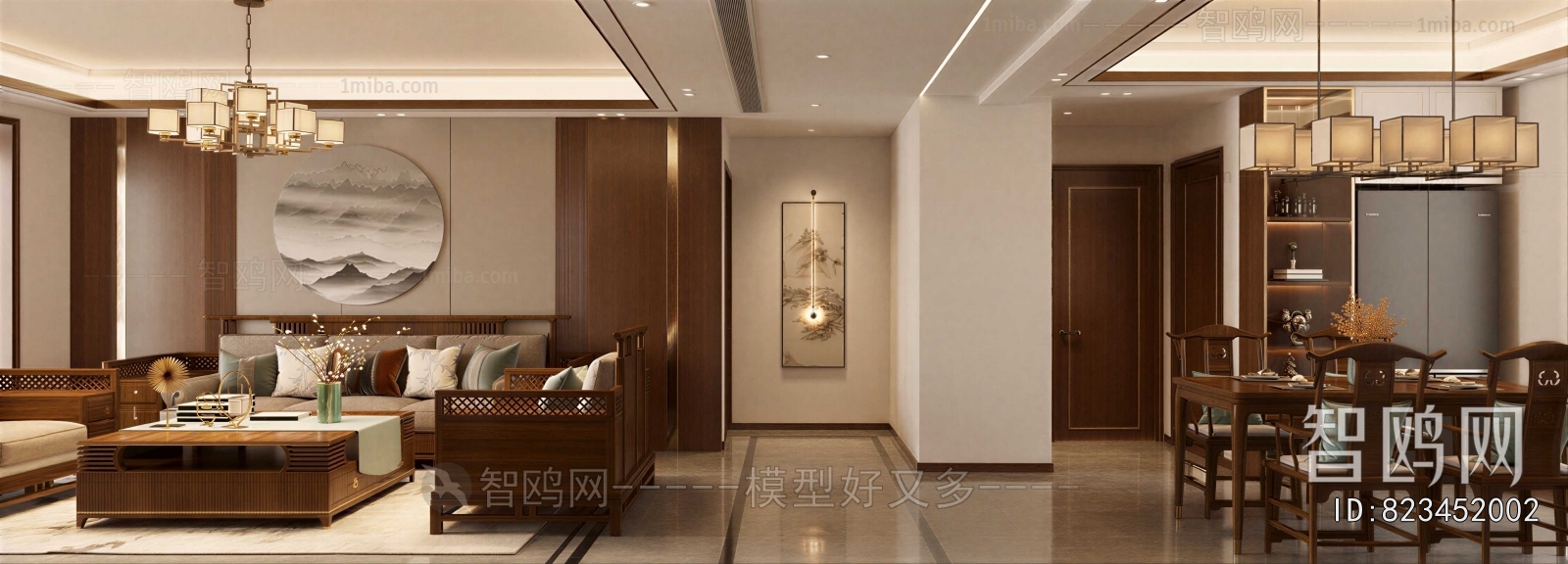 New Chinese Style A Living Room