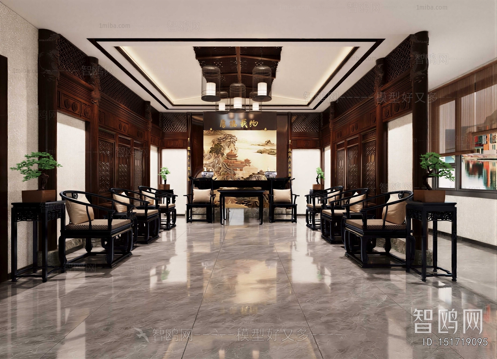 New Chinese Style A Living Room