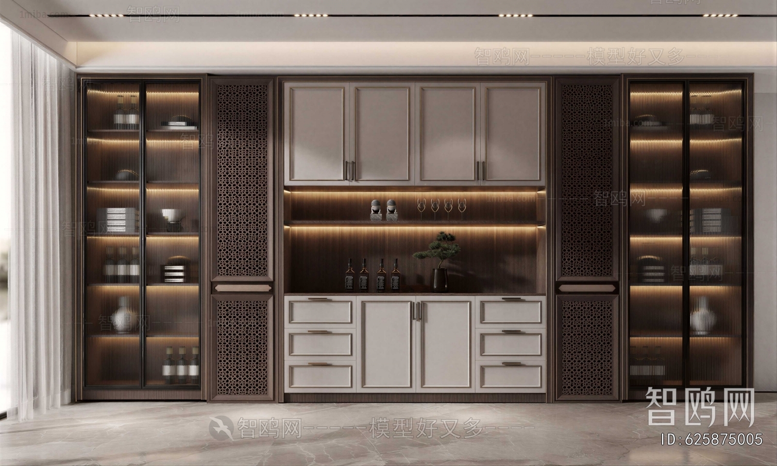 New Chinese Style Wine Cabinet