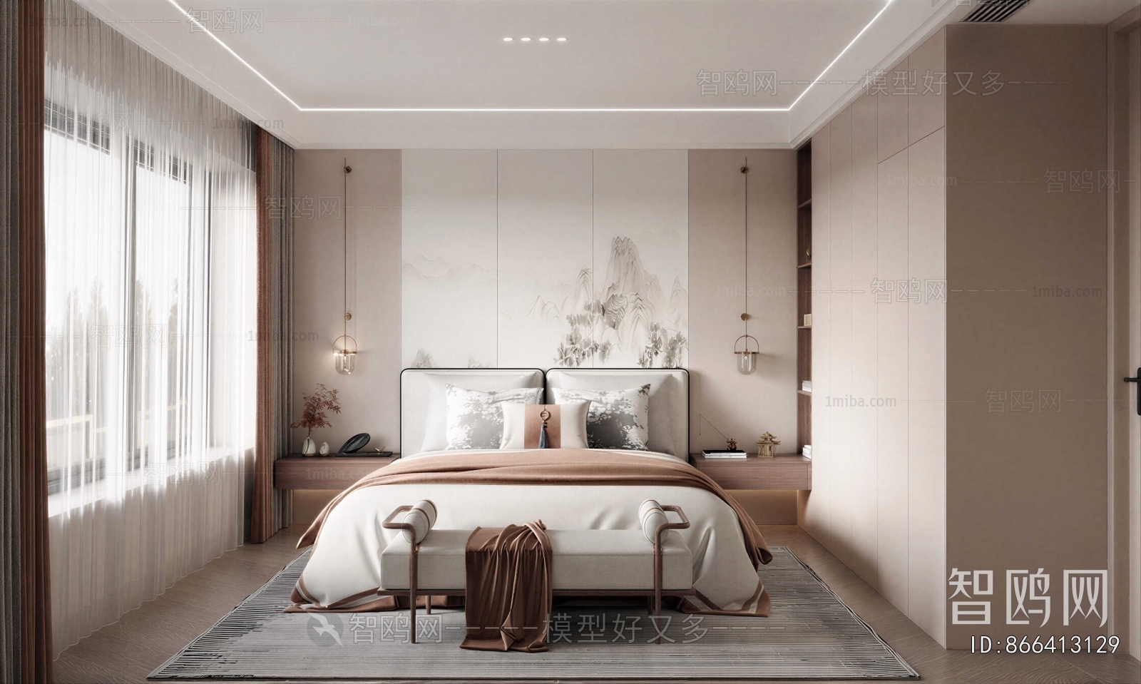 New Chinese Style Bedroom