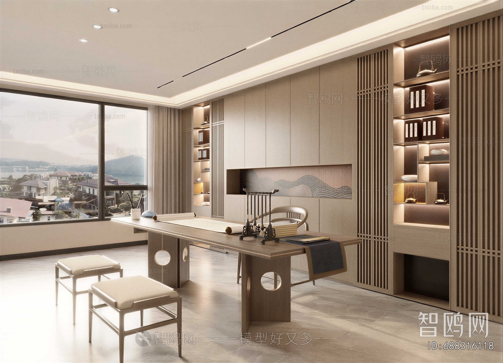 New Chinese Style Study Space