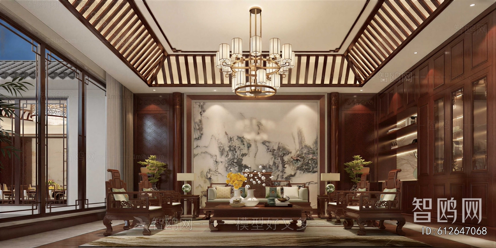 New Chinese Style A Living Room