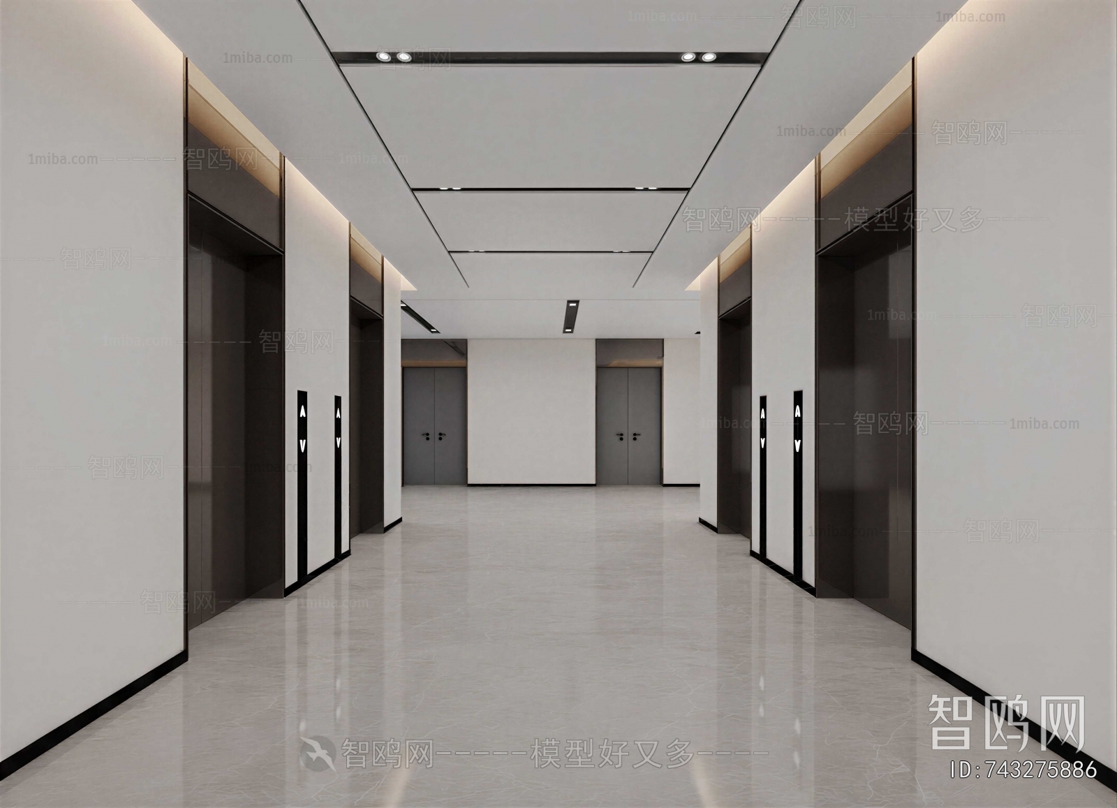 Modern Office Elevator Hall