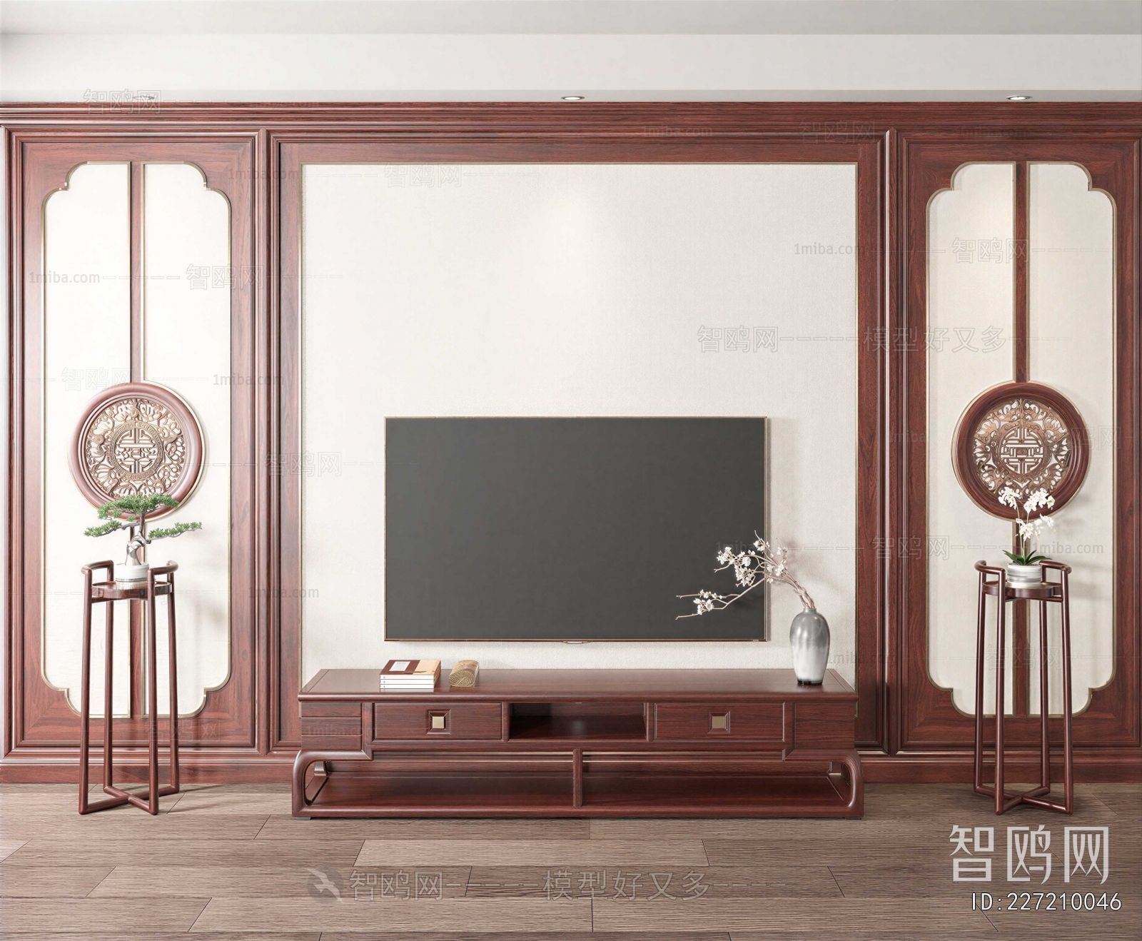 New Chinese Style TV Wall