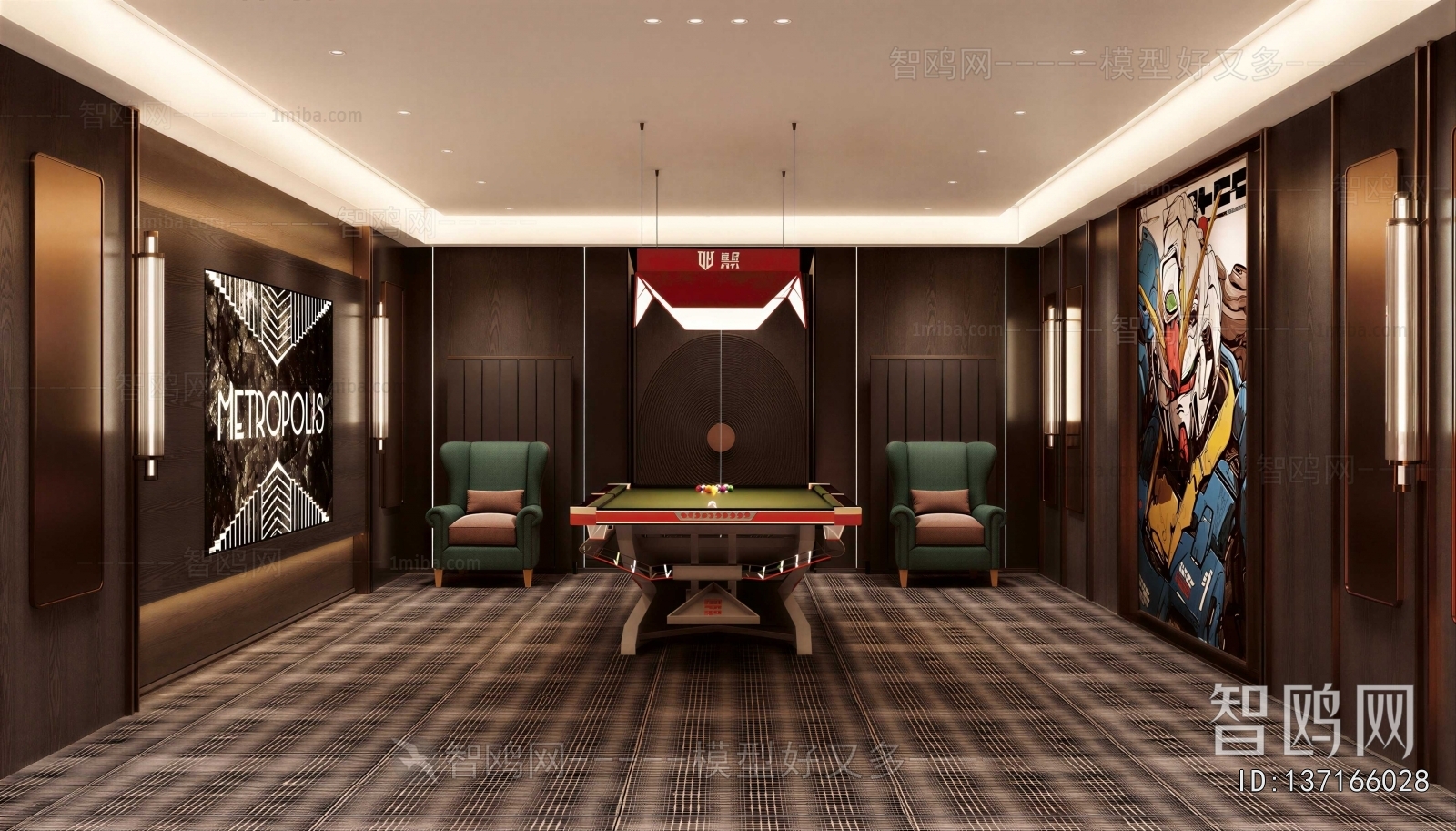 Modern Billiards Room