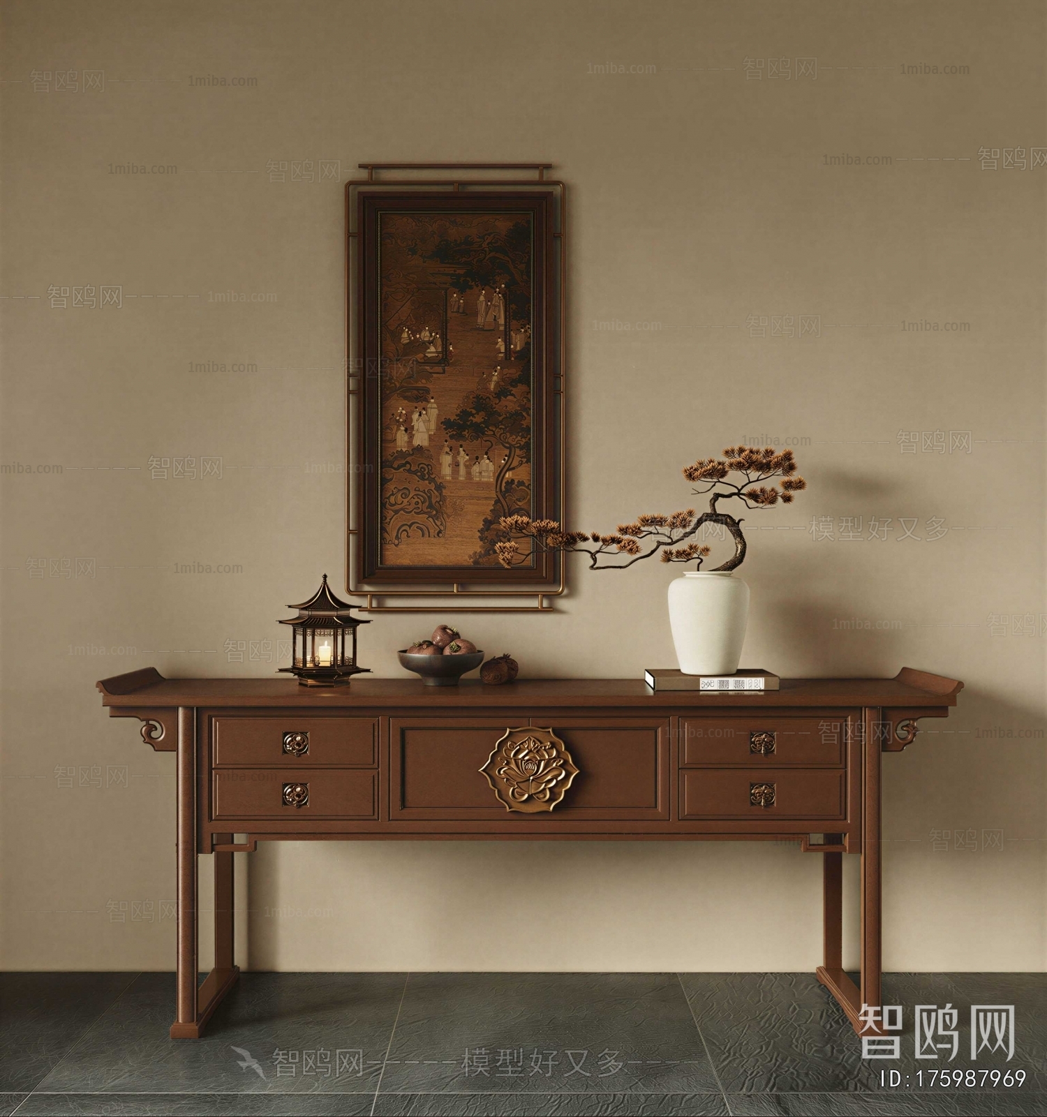 New Chinese Style Entrance Cabinet