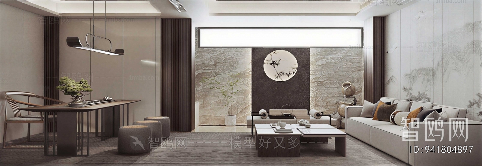 New Chinese Style A Living Room