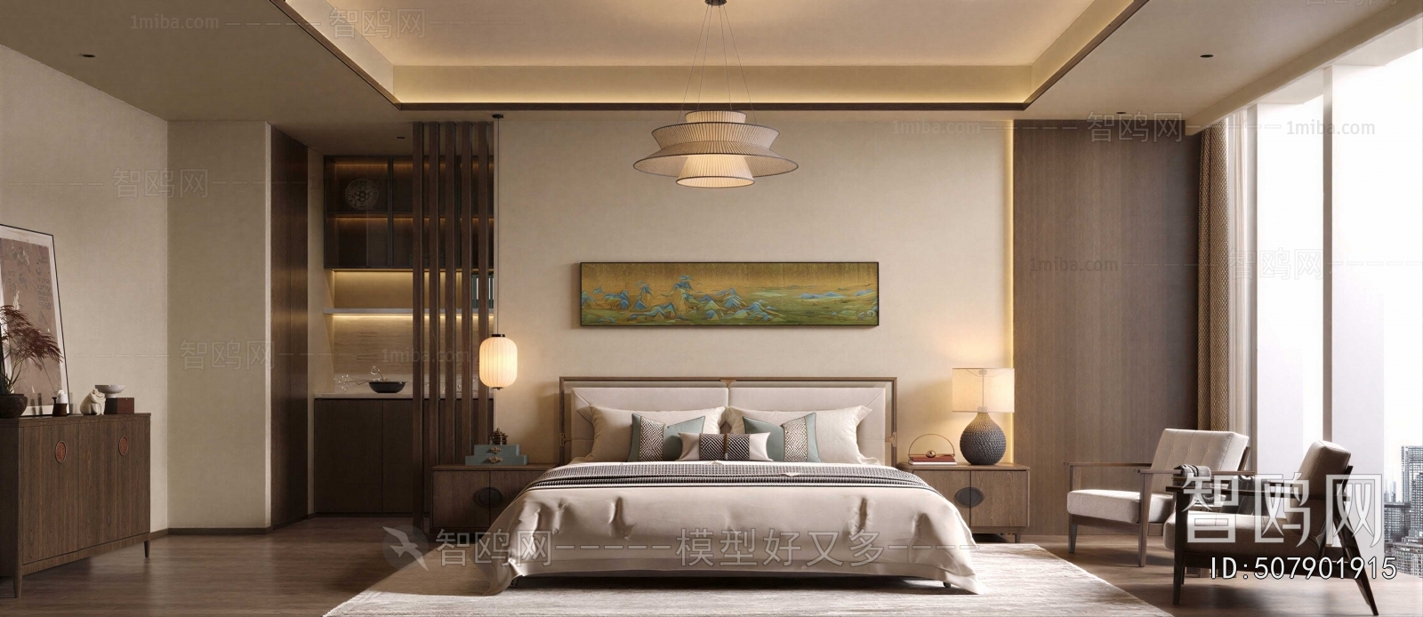 New Chinese Style Bedroom