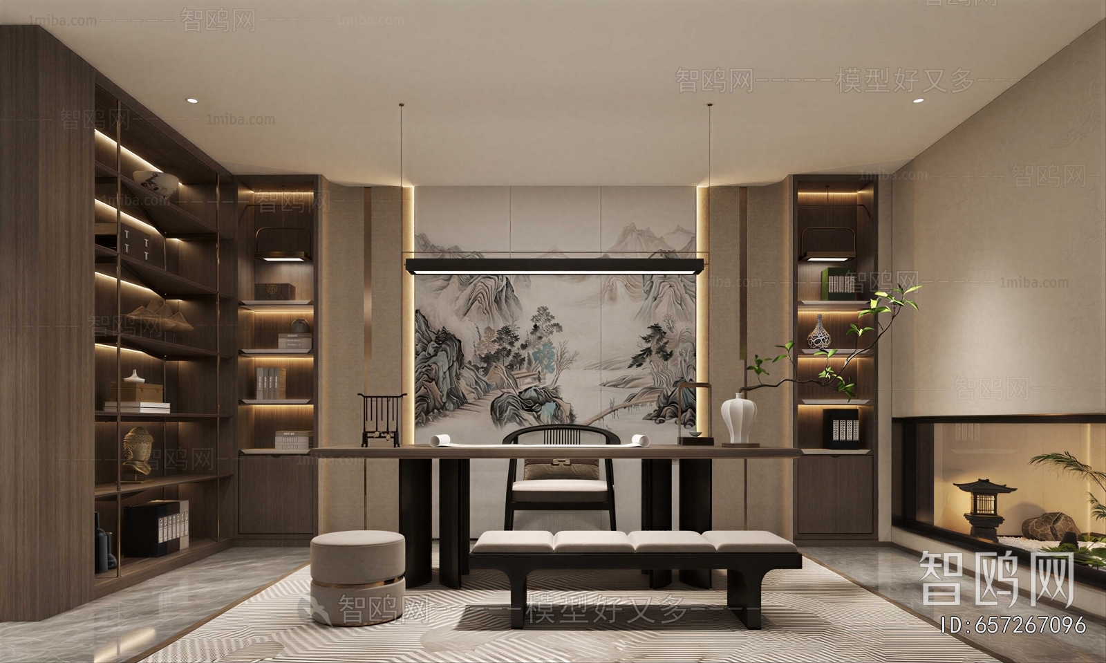 New Chinese Style Study Space