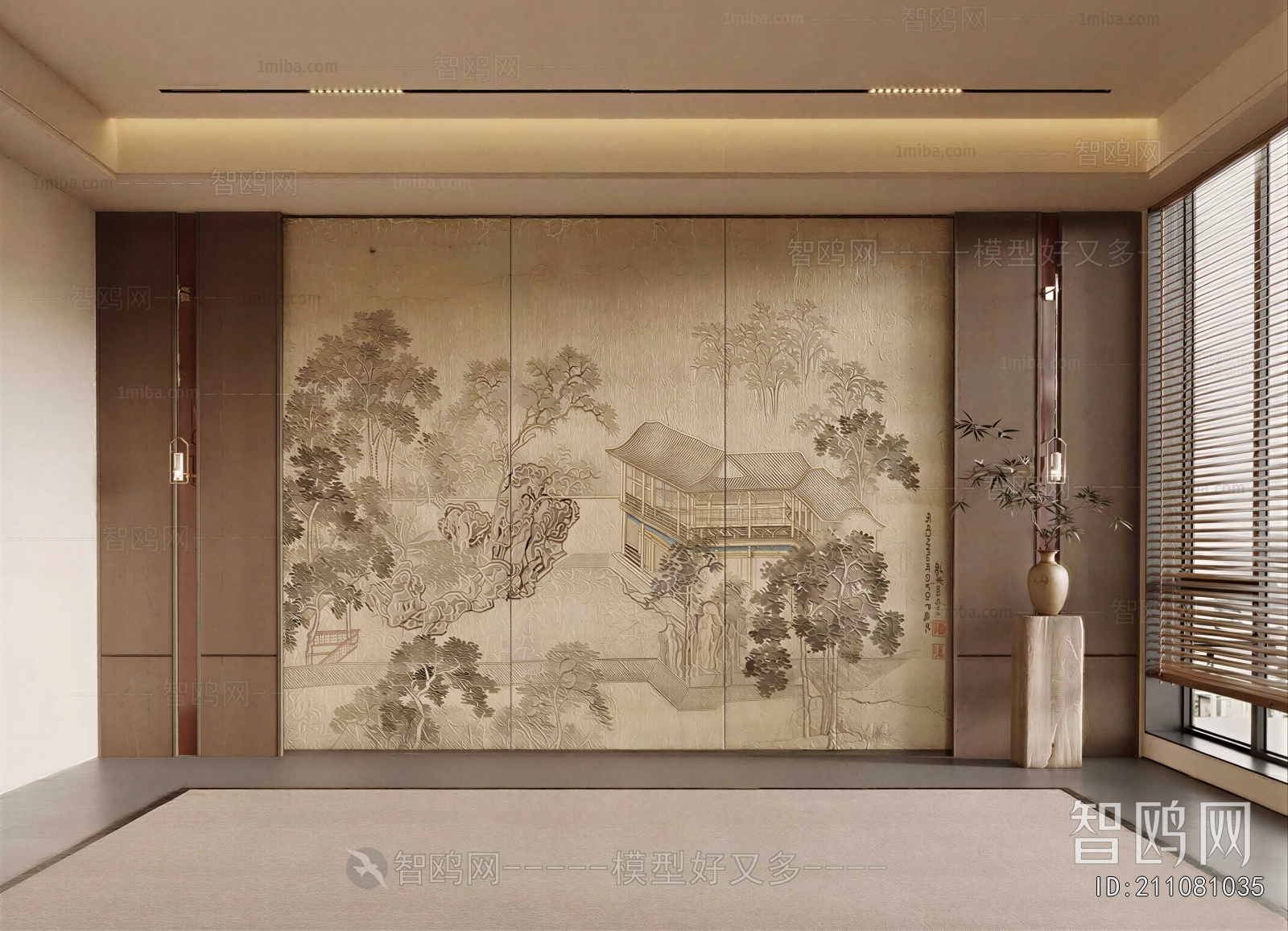 New Chinese Style TV Wall