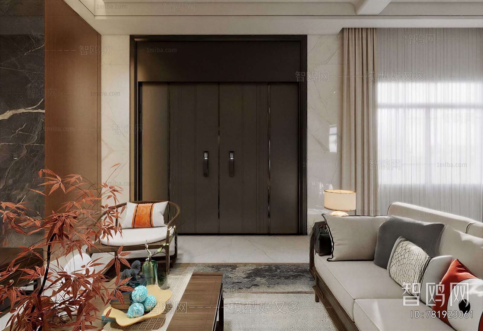 New Chinese Style A Living Room