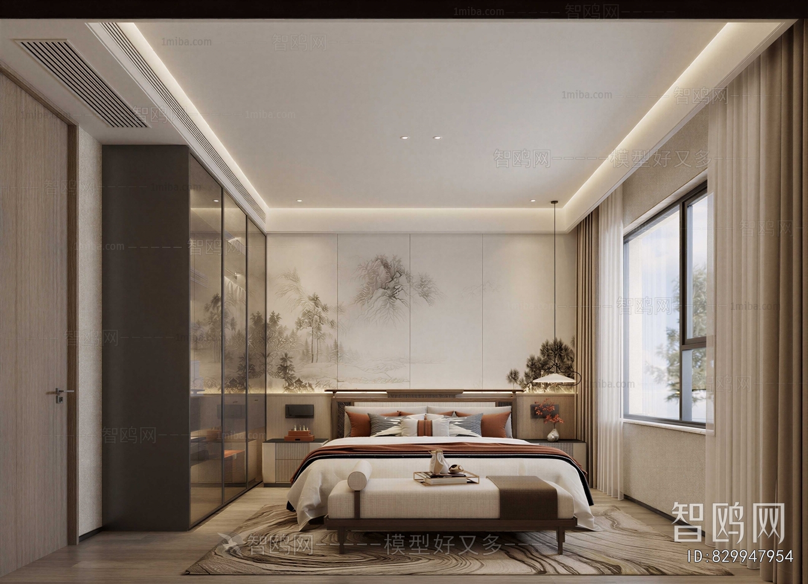 New Chinese Style Bedroom
