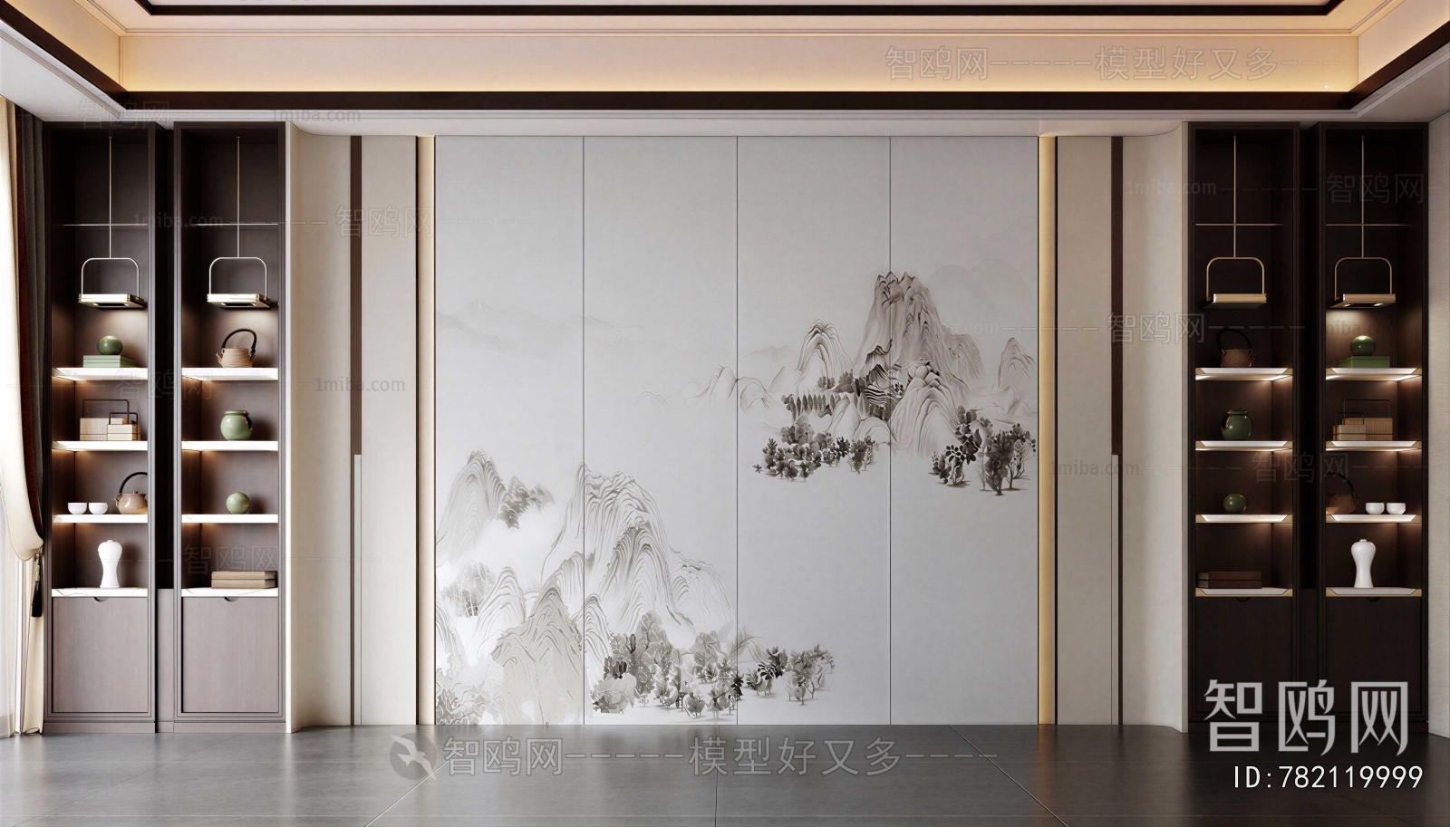 New Chinese Style TV Wall