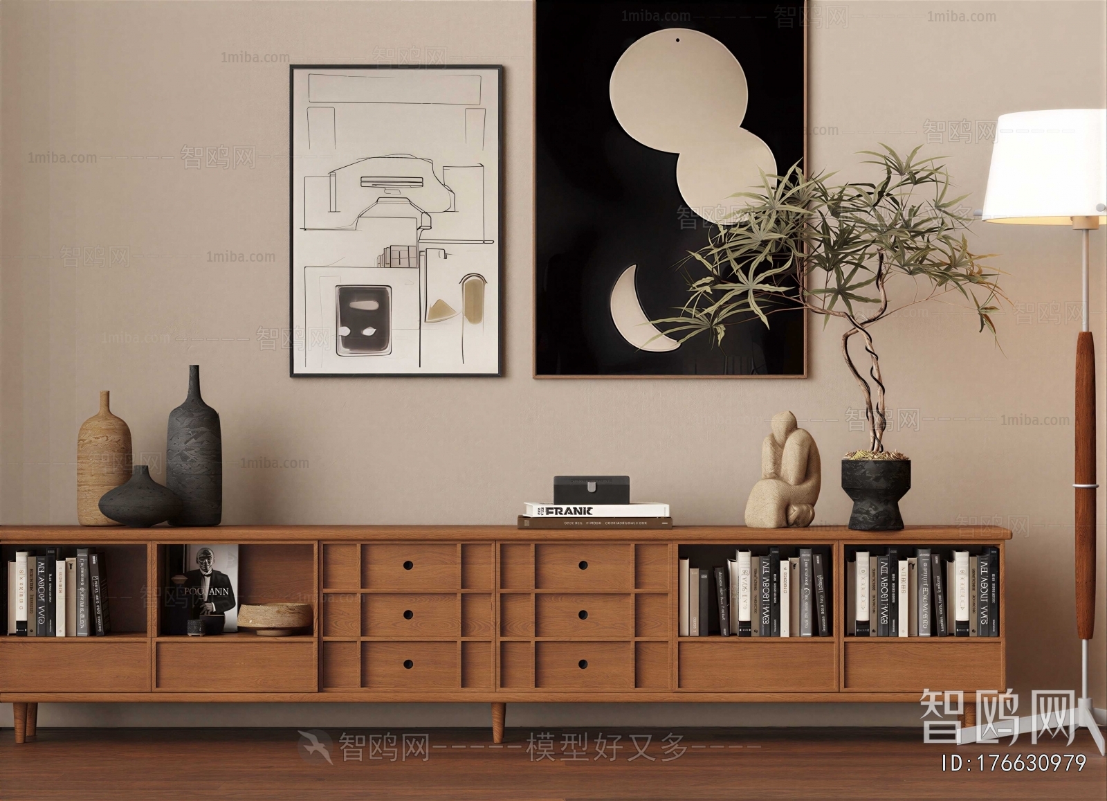 Wabi-sabi Style Side Cabinet