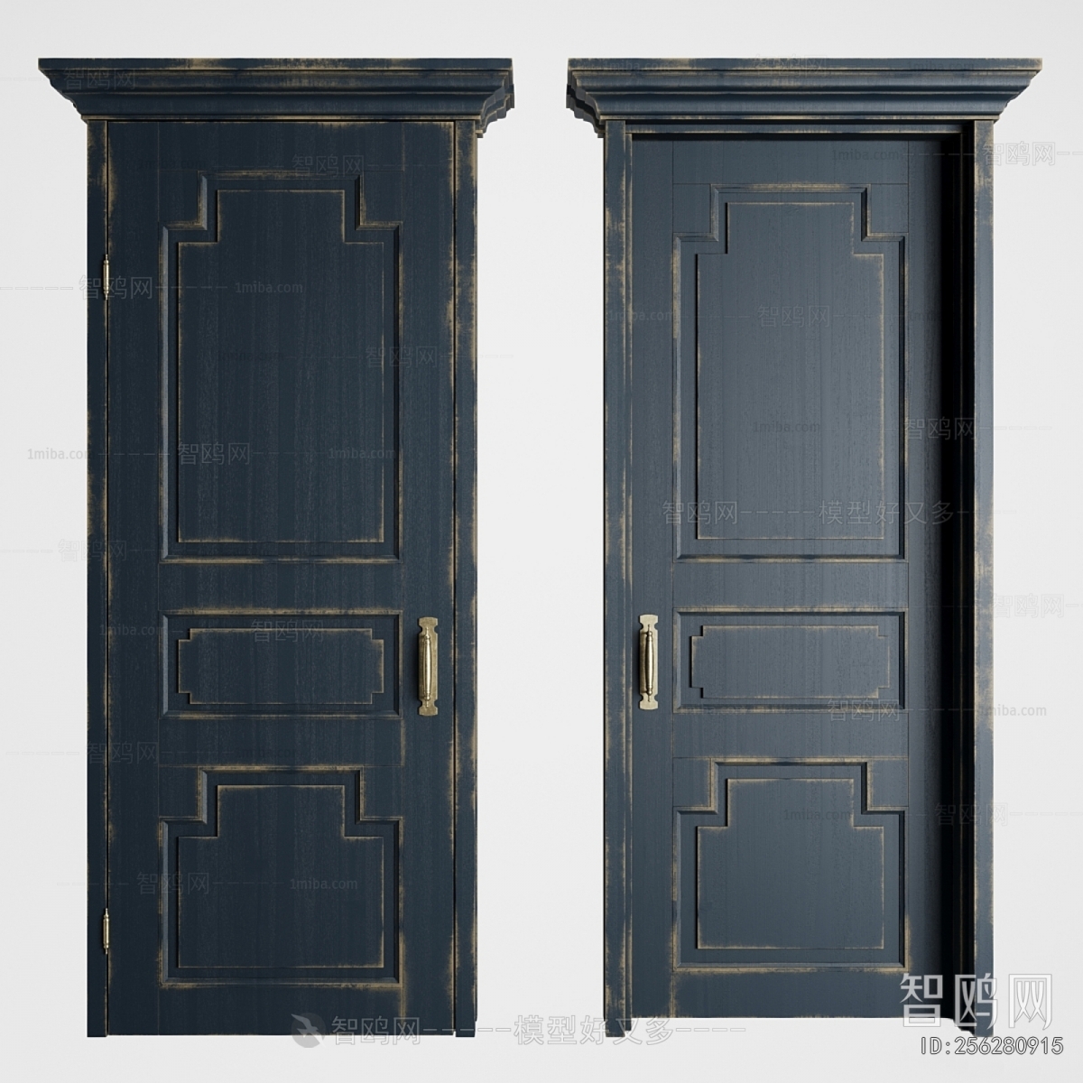 Retro Style Solid Wood Door