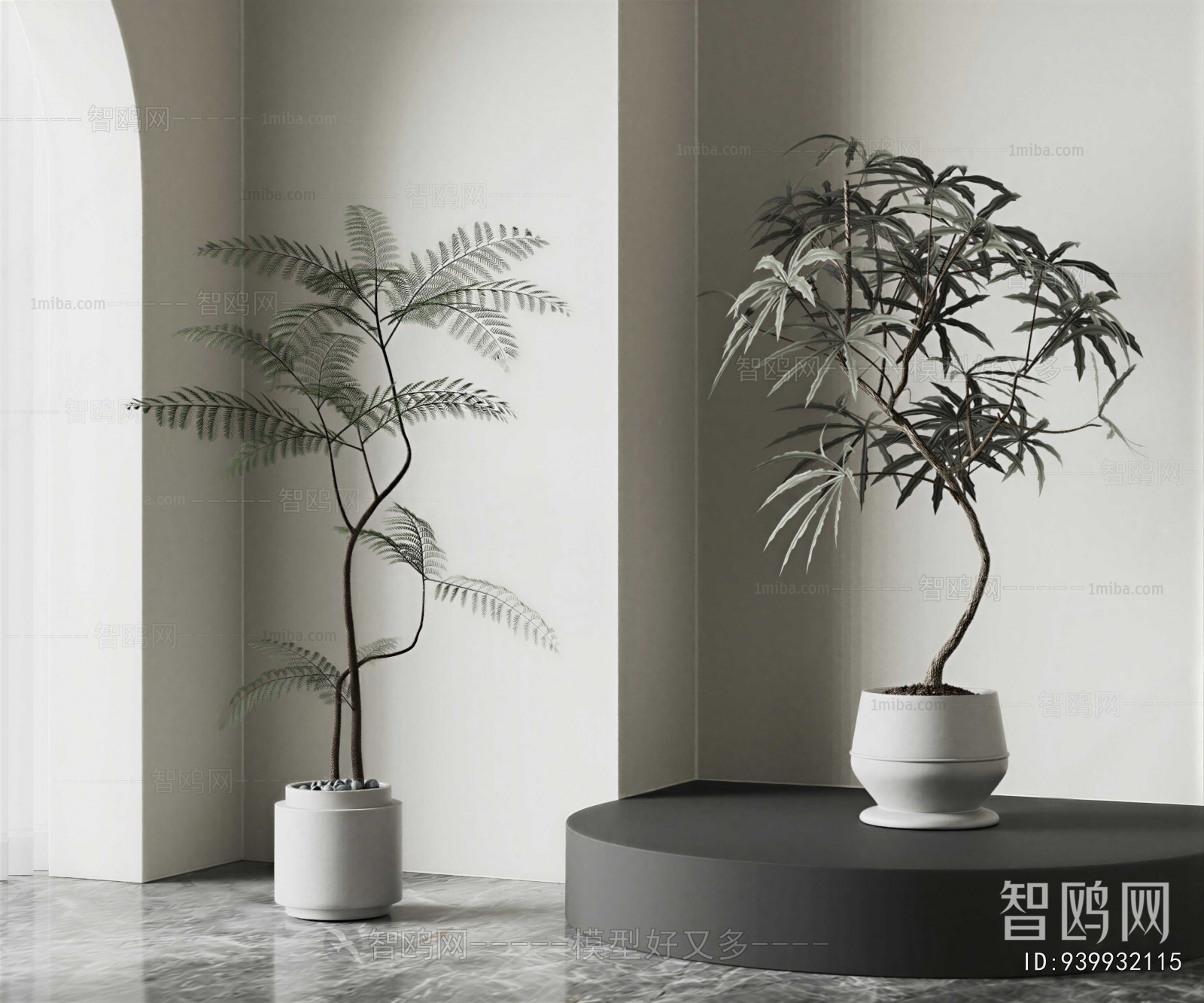 Modern Ground Green Plant Potted Plants