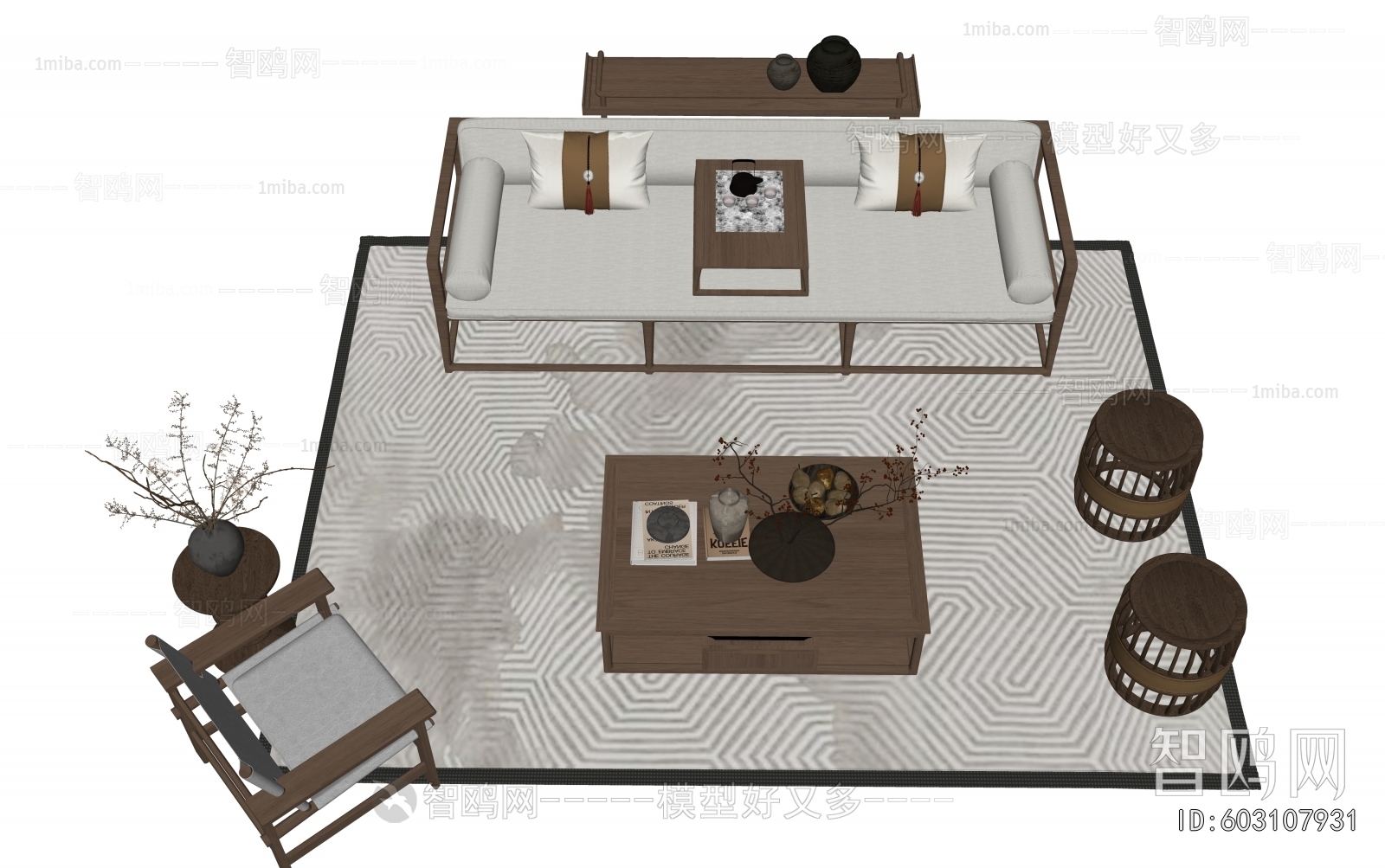 New Chinese Style Sofa Combination