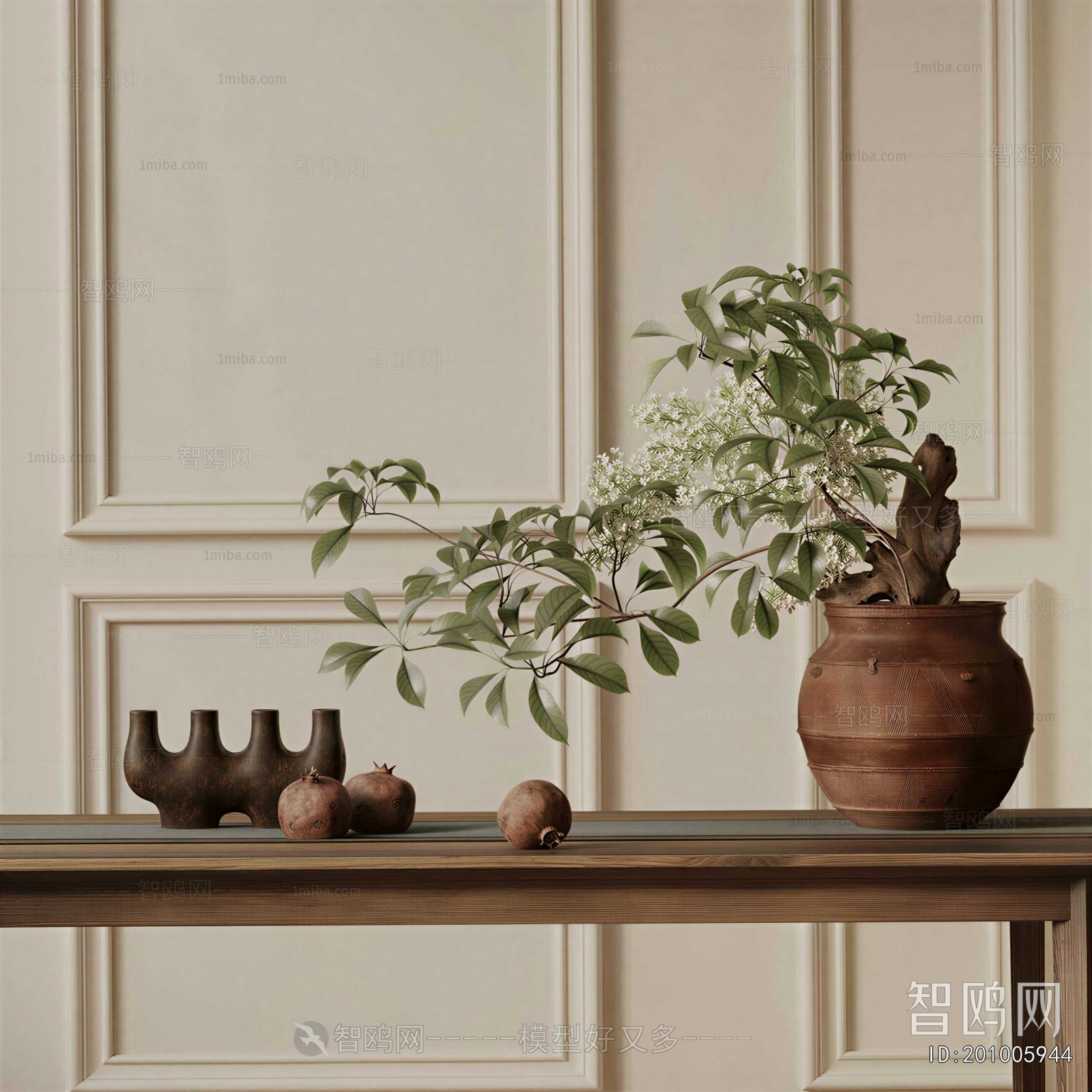 Wabi-sabi Style Clay Pot