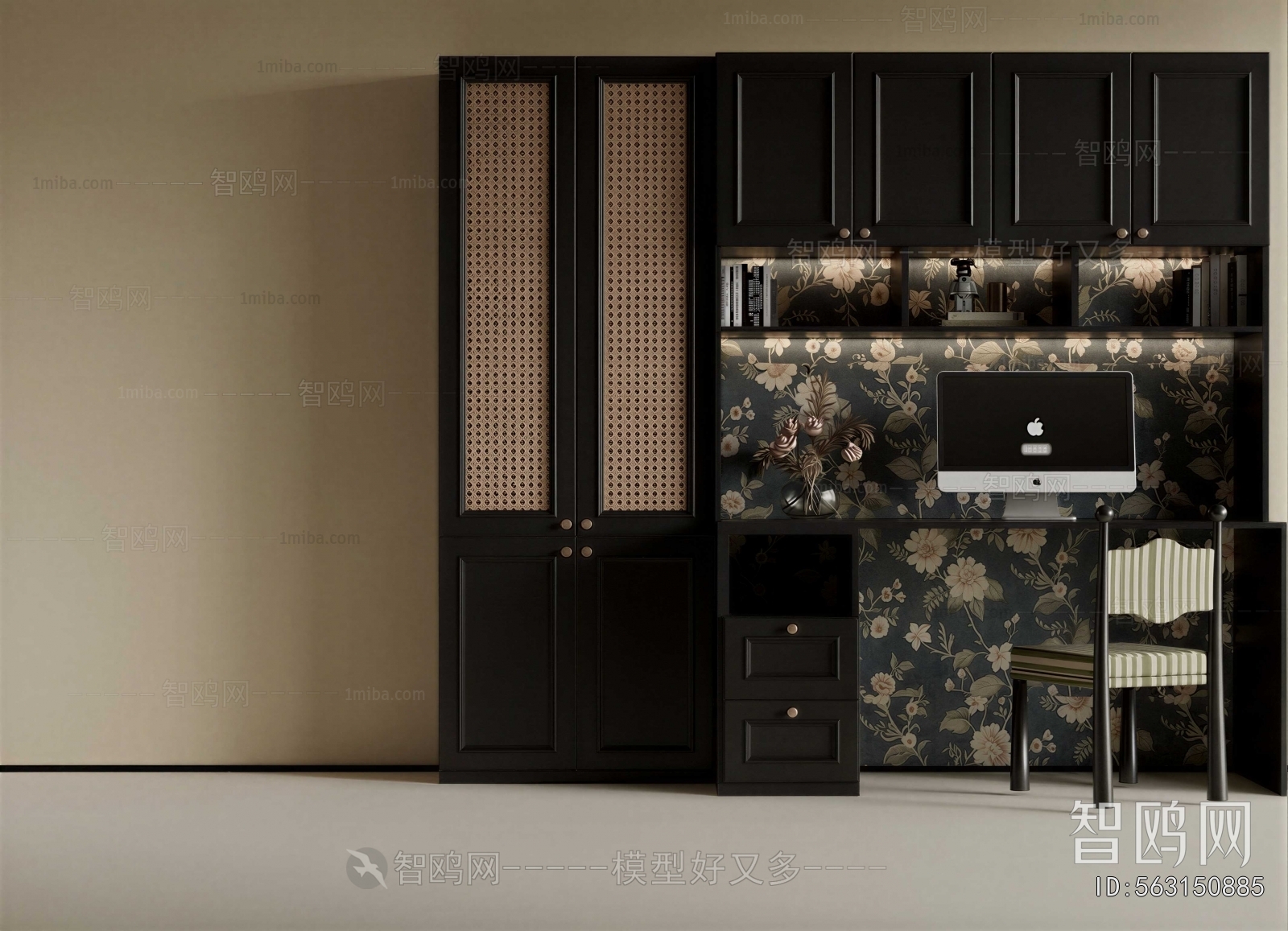 French Style Computer Desk And Chair