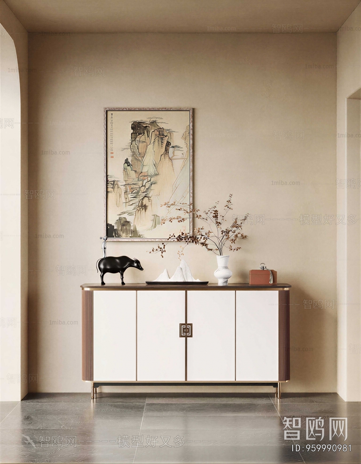 New Chinese Style Entrance Cabinet