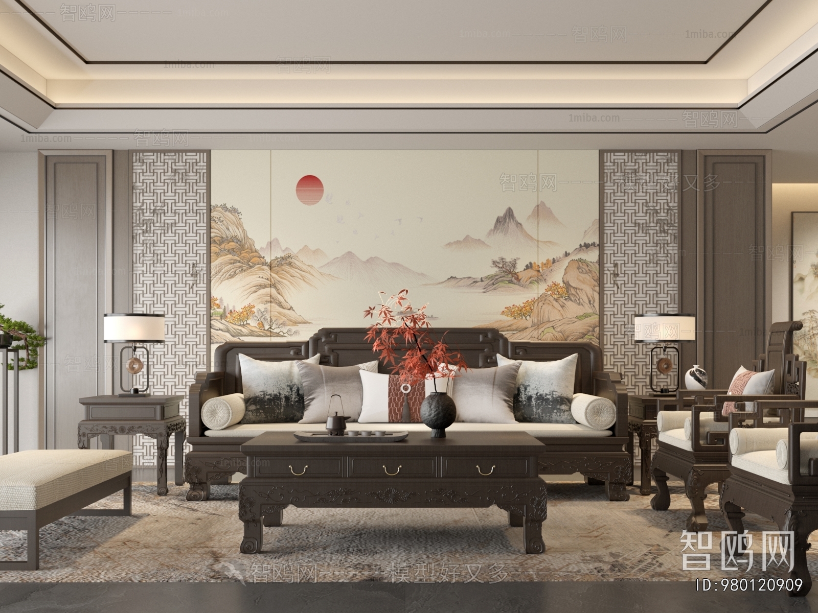 New Chinese Style A Living Room