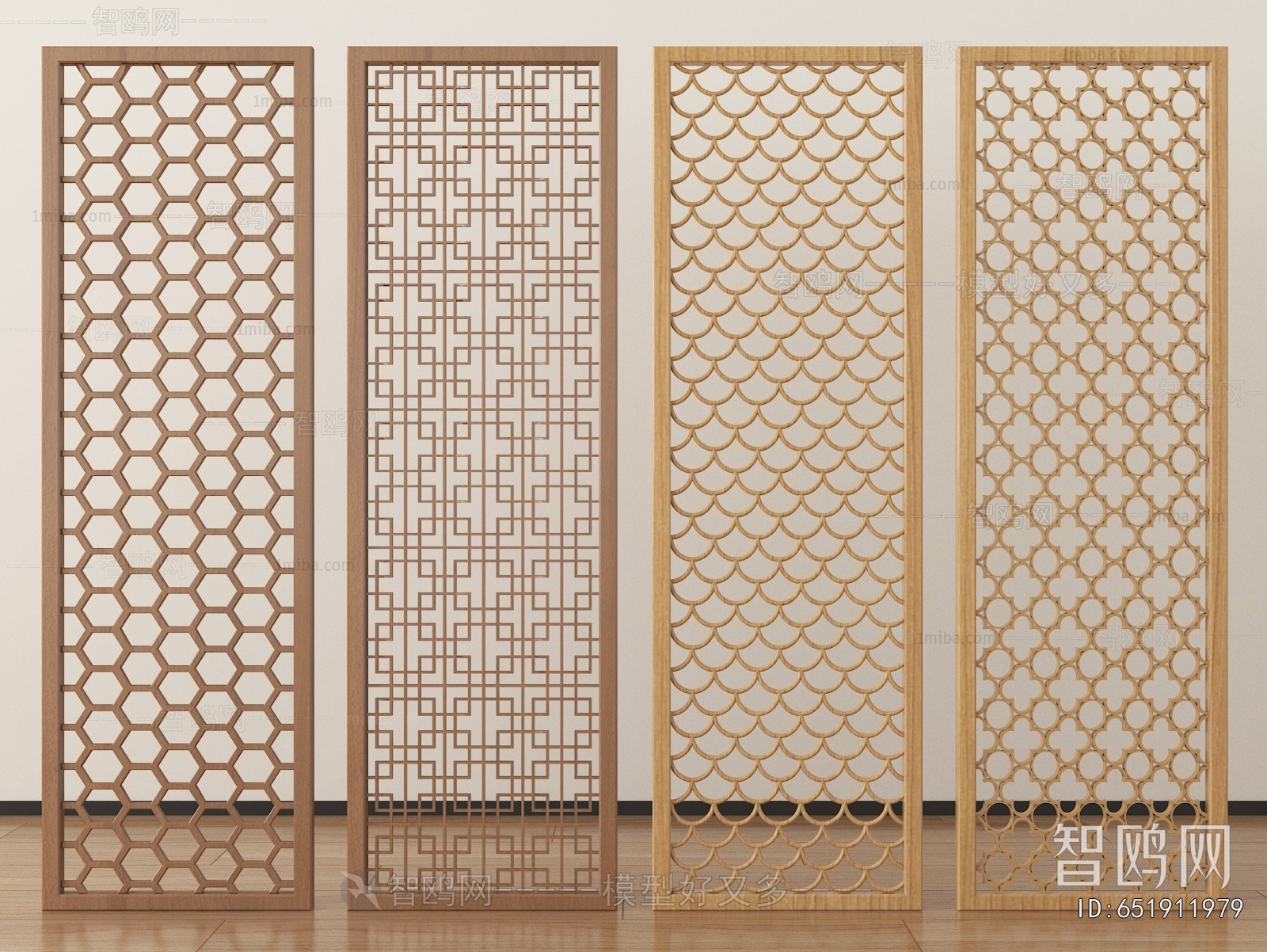 New Chinese Style Wooden Screen Partition