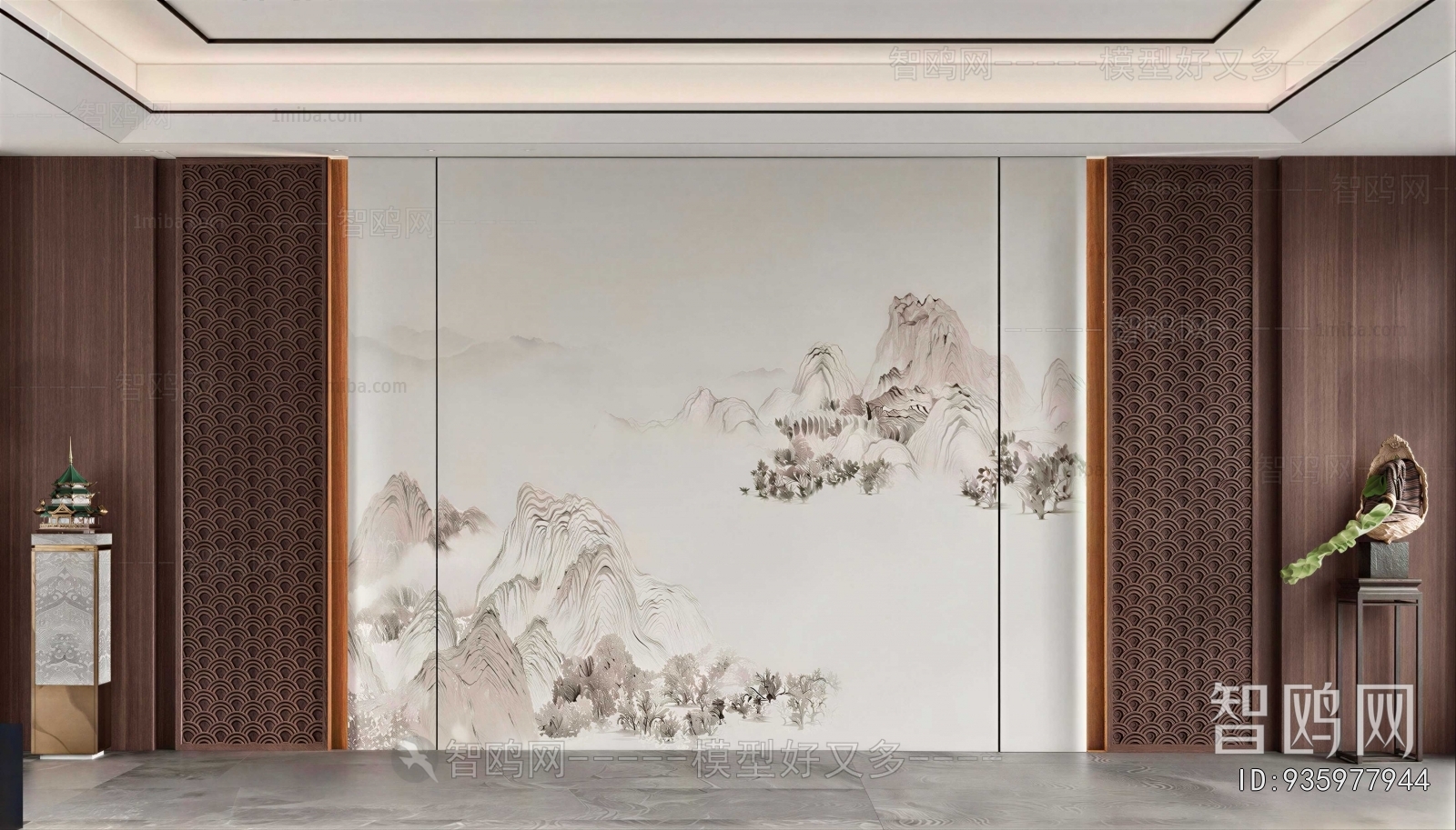 New Chinese Style TV Wall