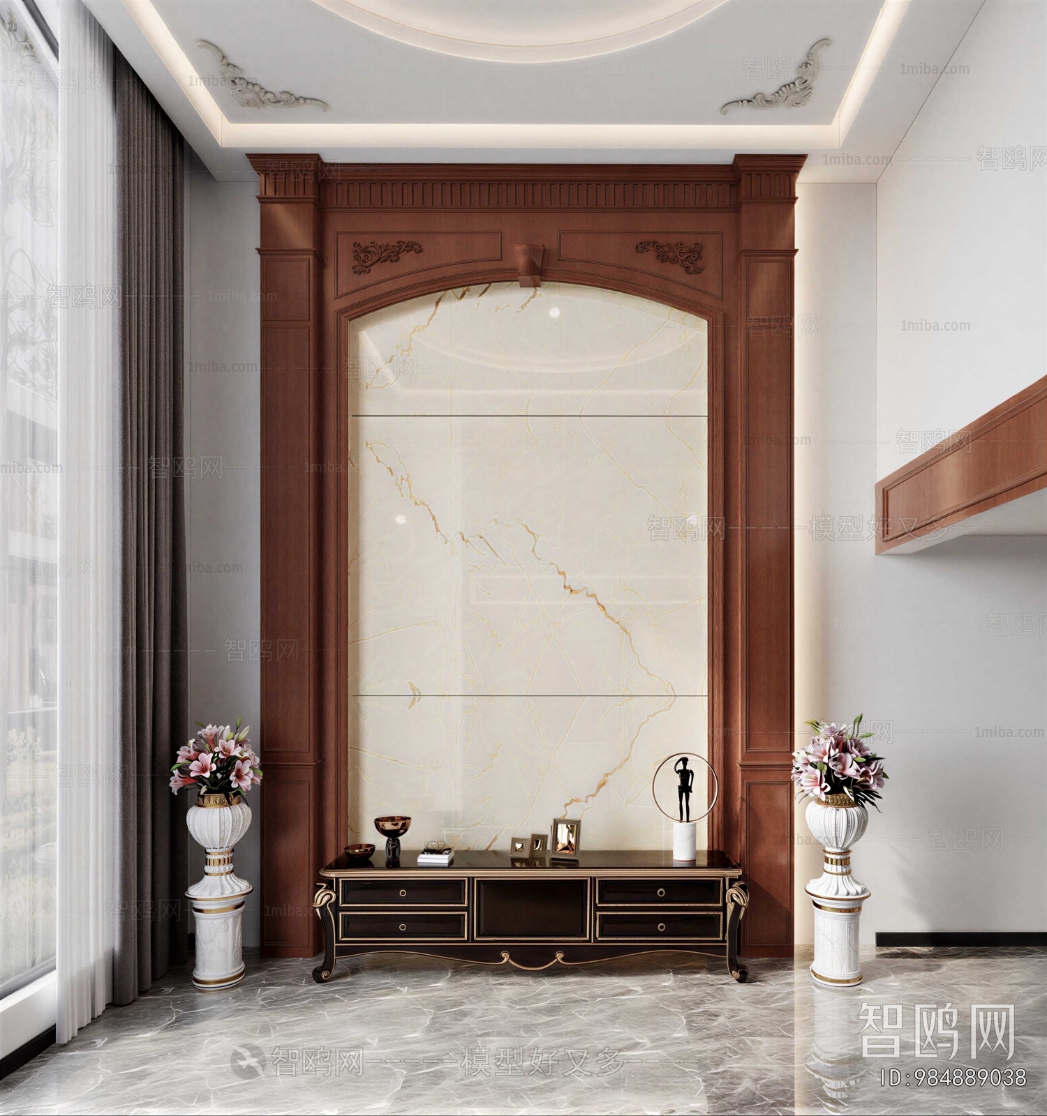 Simple European Style TV Wall