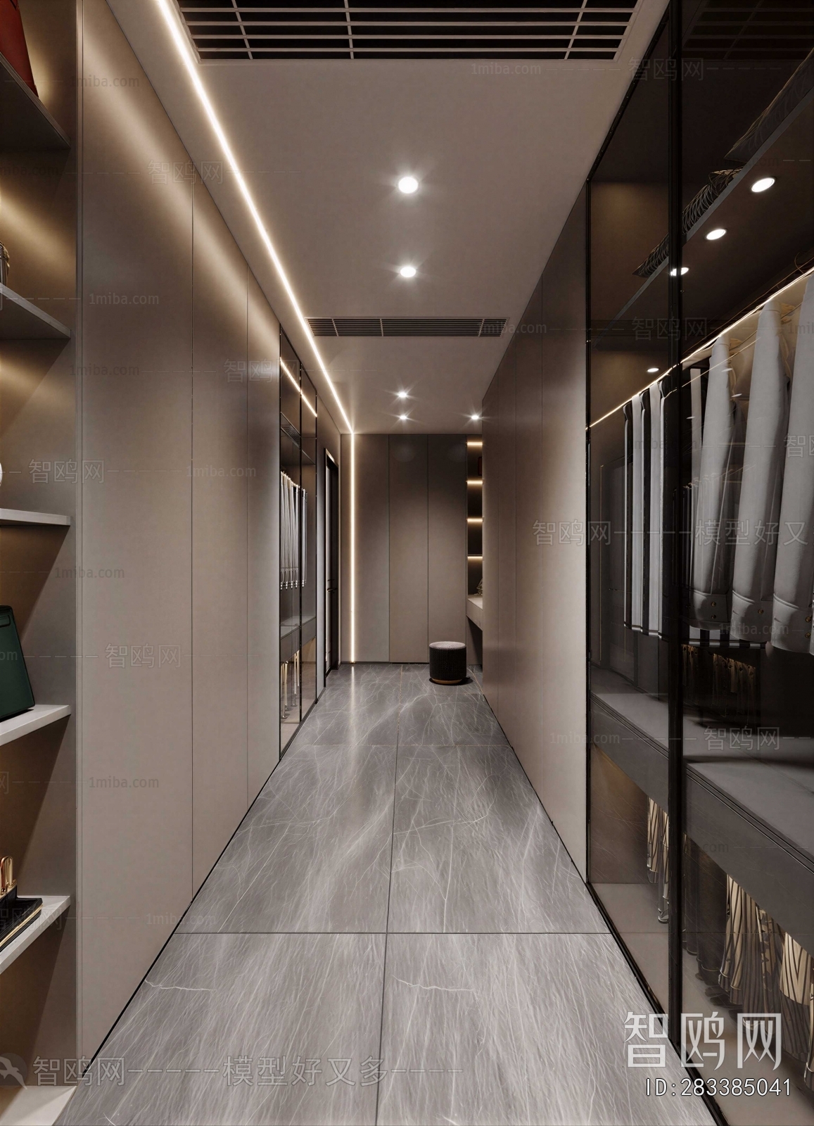 Wabi-sabi Style Clothes Storage Area