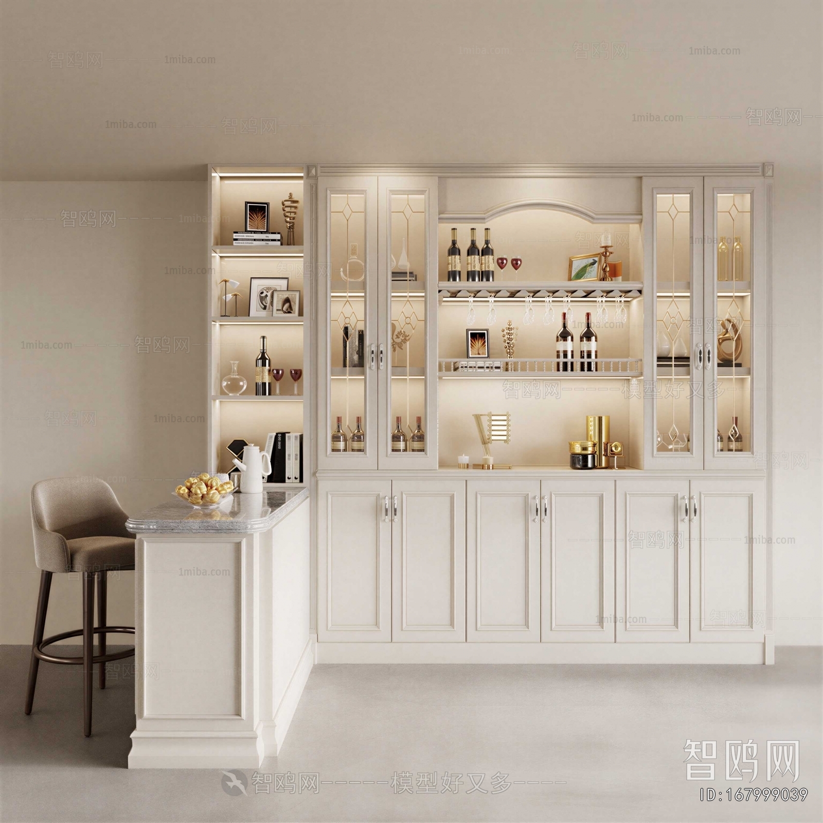 French Style Wine Cabinet