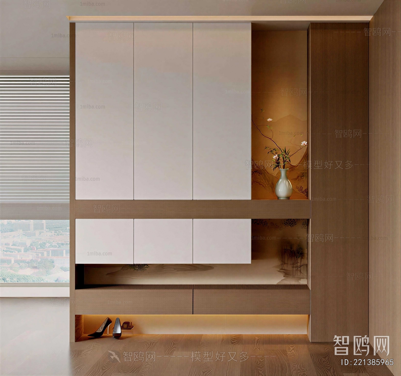 New Chinese Style Shoe Cabinet