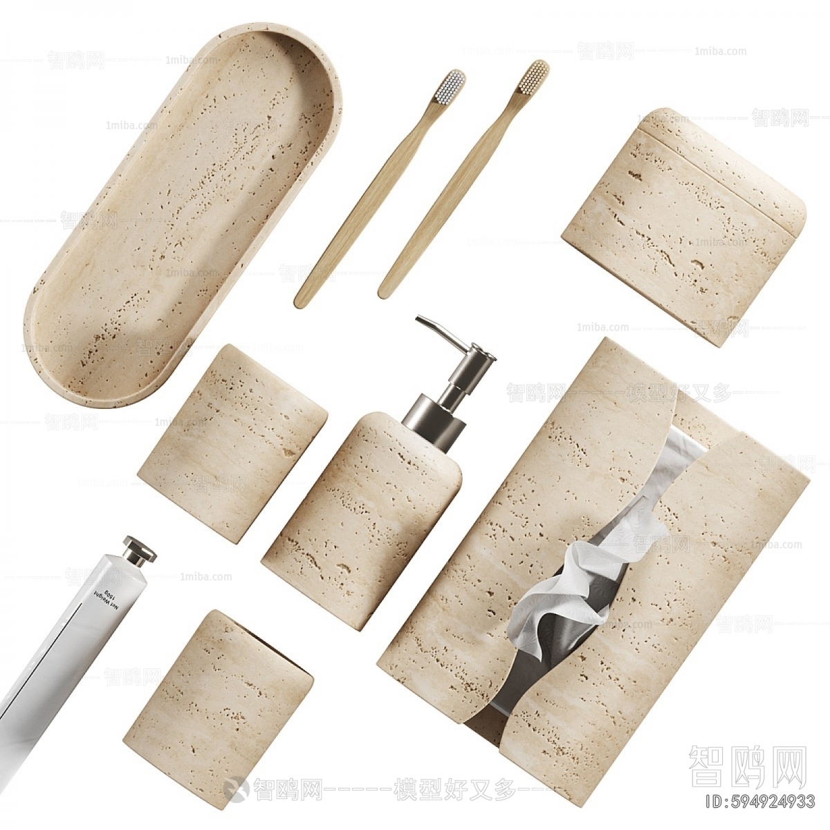 Wabi-sabi Style Bathroom Set