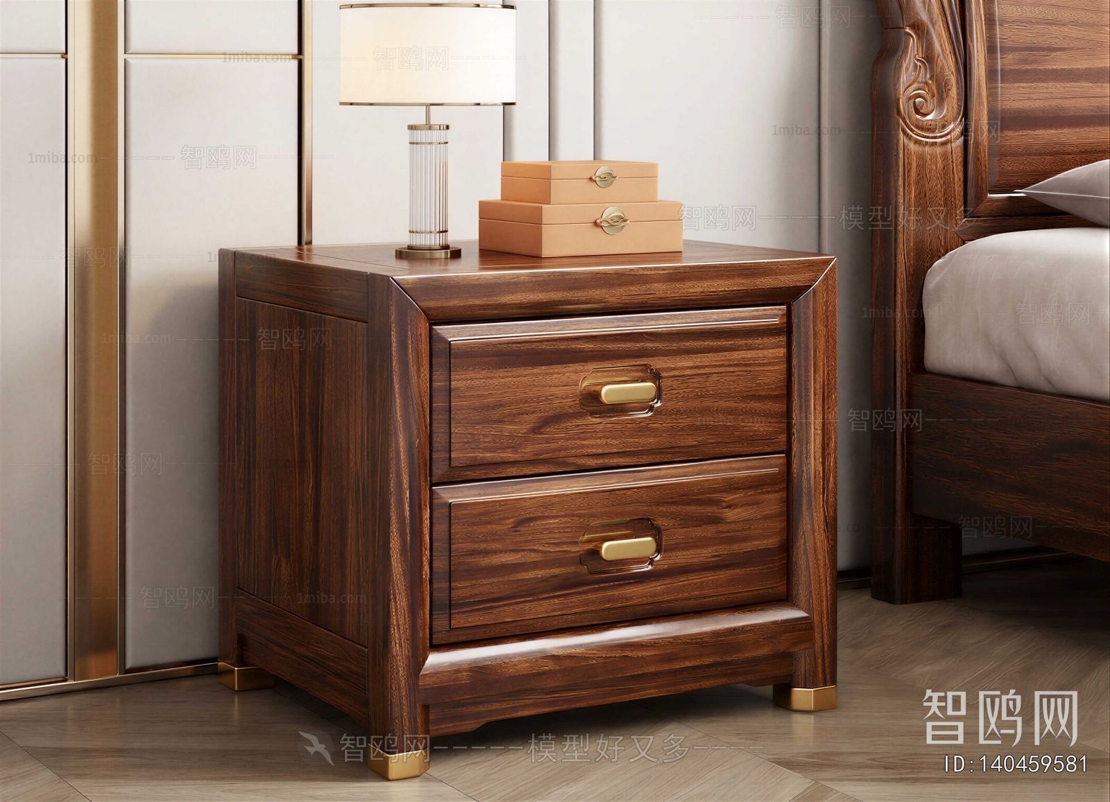 New Chinese Style Bedside Cupboard